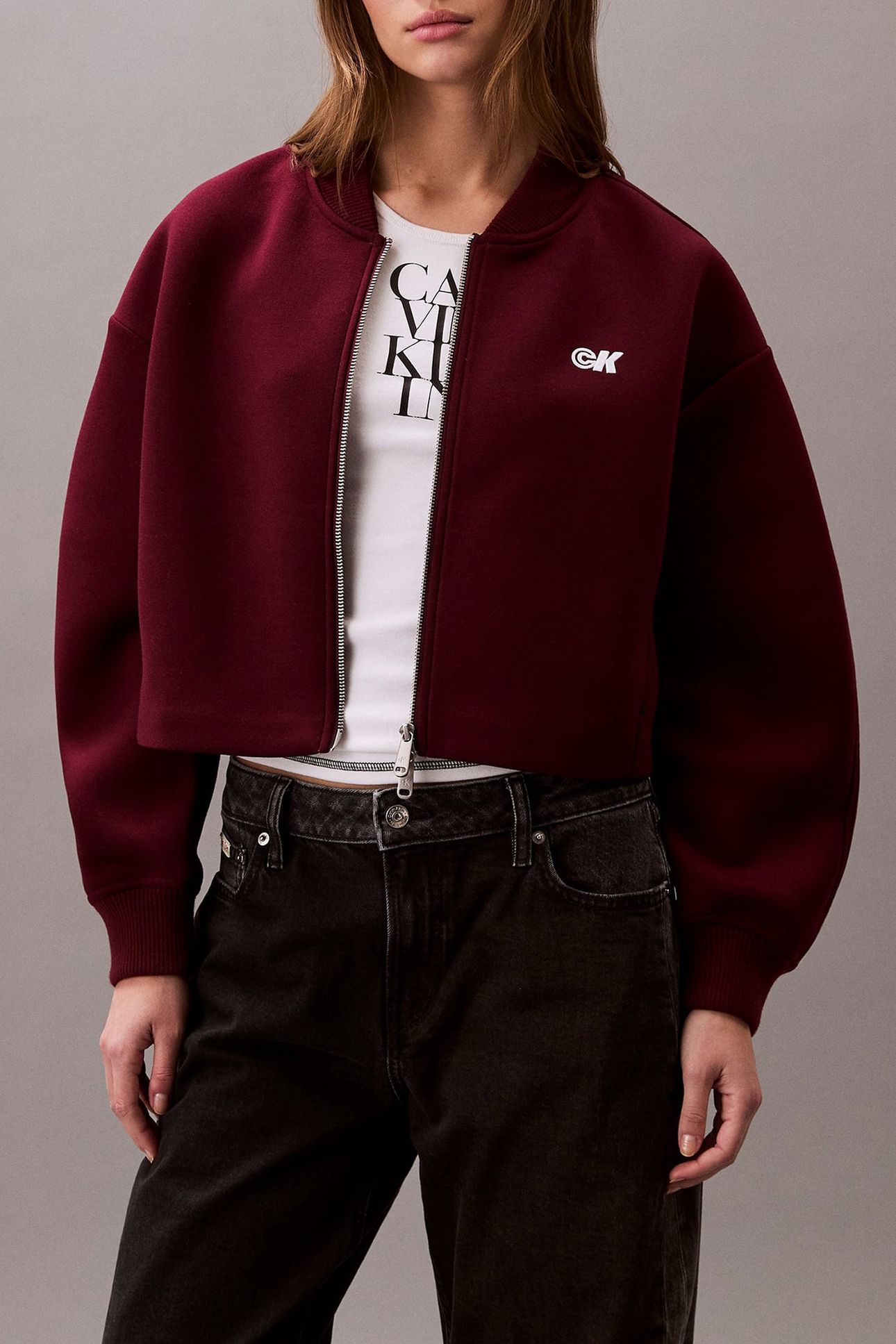 OVERSIZED SCUBA BOMBER JACKET DEEP ROUGE 1
