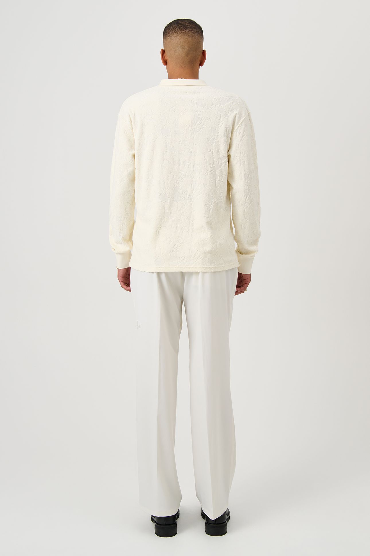 ROBERT PLUSH L/S POLO SHIRT OFF WHITE 2
