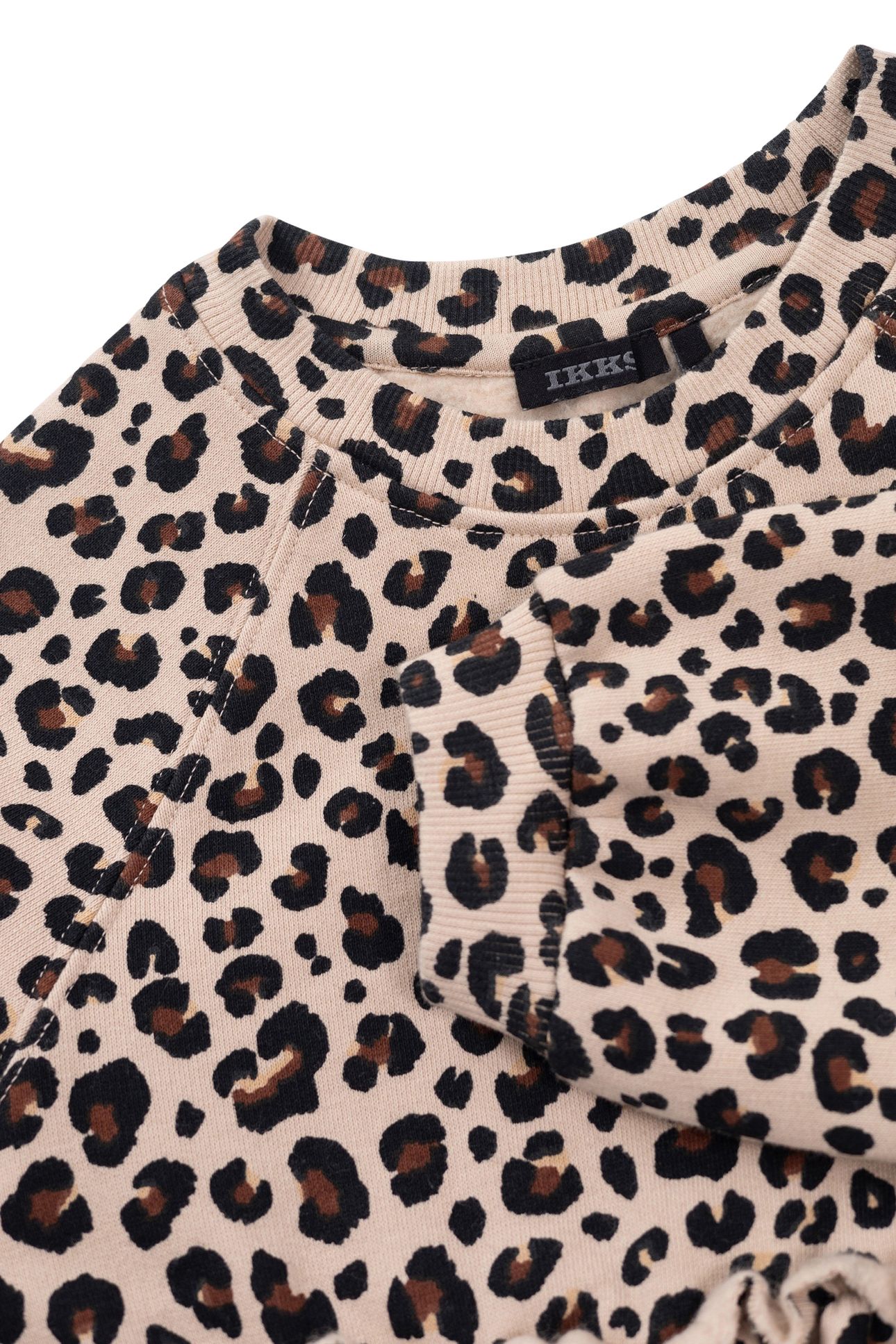 BEIGE LEOPARD PRINT SWEATSHIRT DRESS FOR GIRL 4