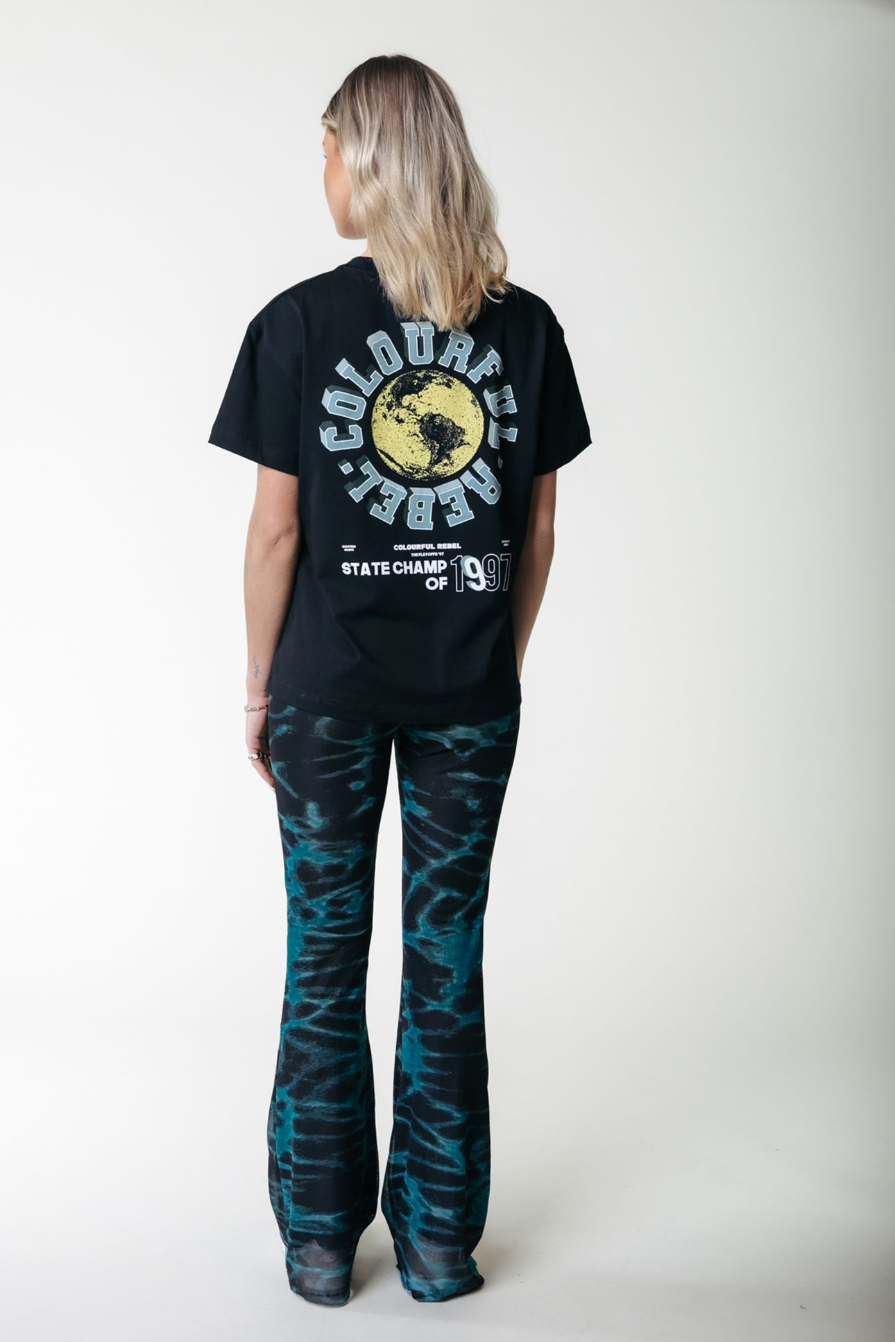 ANIMAL MESH EXTRA FLARE PANTS STORM GREEN 2