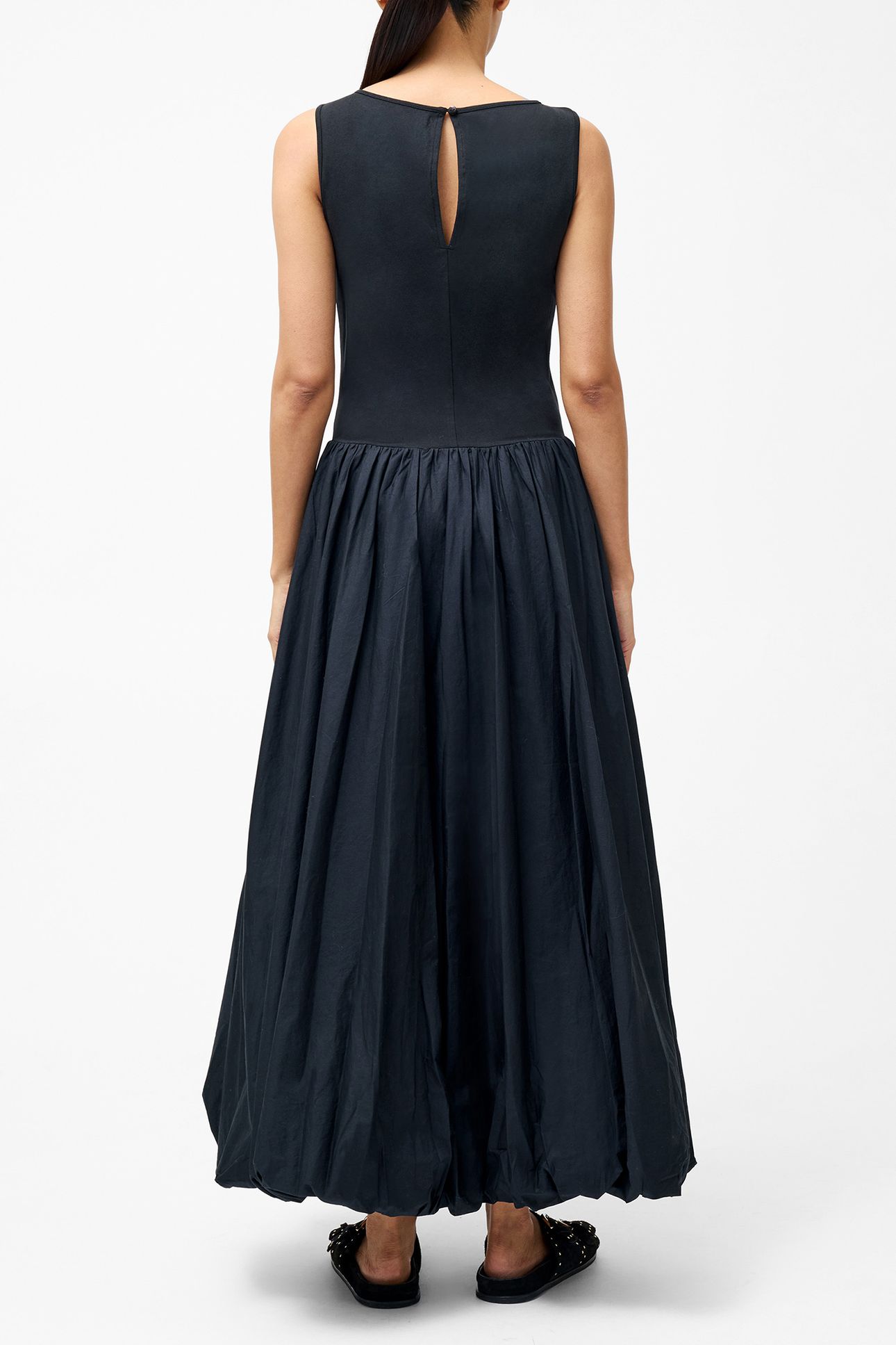 PHOEBE JERSEY WOVEN MIX MIDI BLACK 2