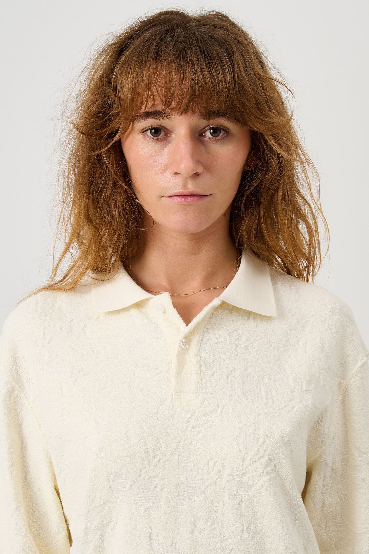 ROBERT PLUSH L/S POLO SHIRT OFF WHITE 8