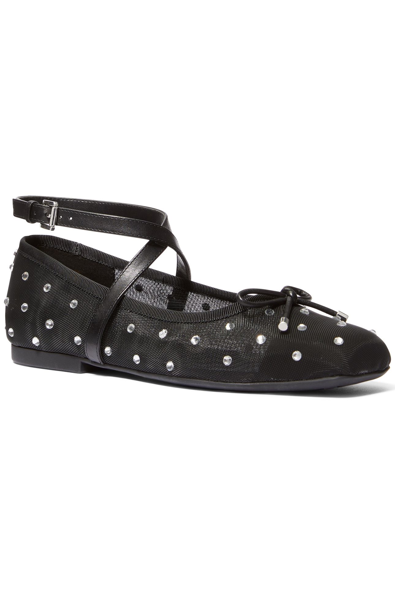 COLLETTE WRAP BALLET SHOE IN BLACK STUDS 2