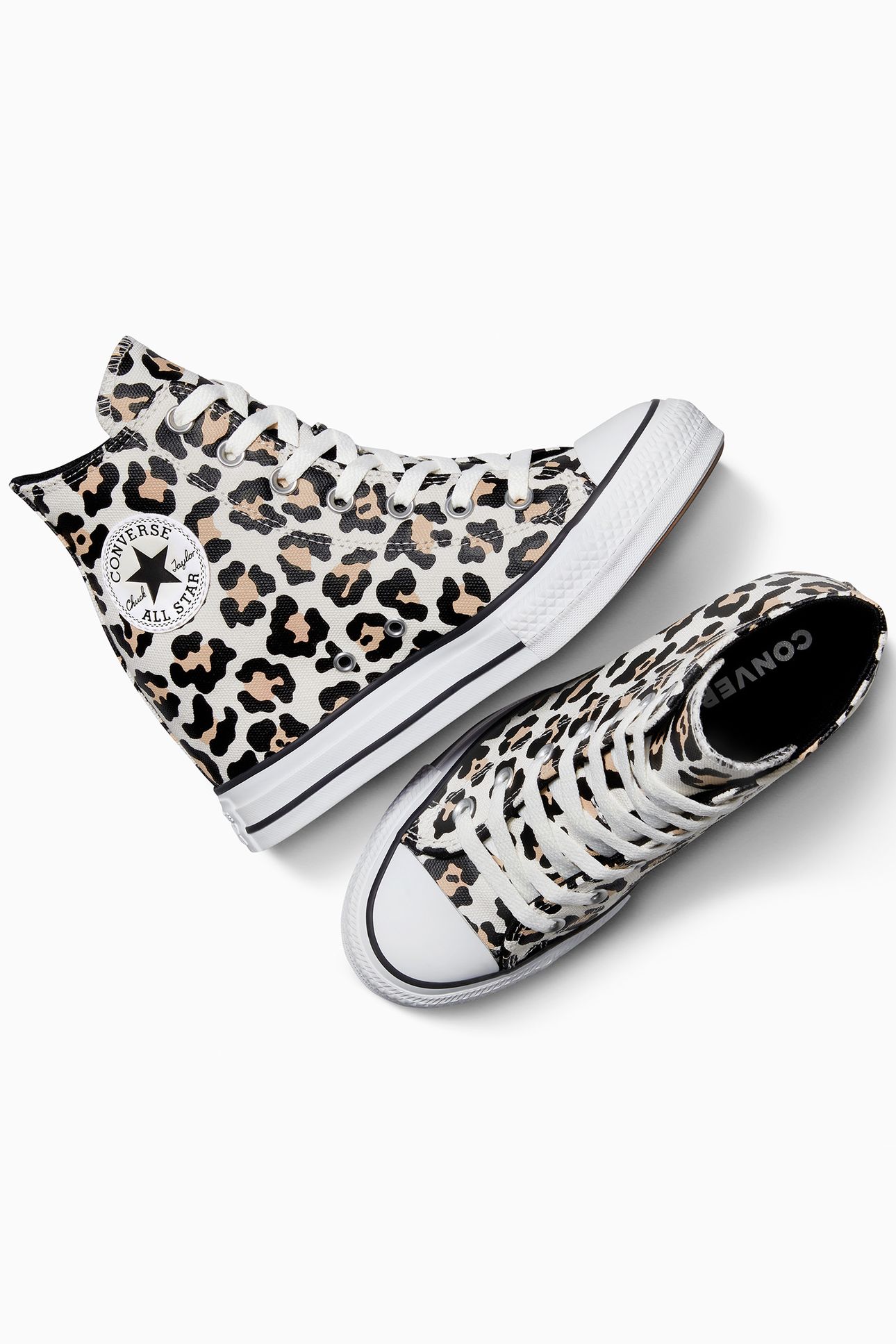 CHUCK TAYLOR ALL STAR WEDGE PLATFORM LEOPARD EGRET/BLACK/COA 8