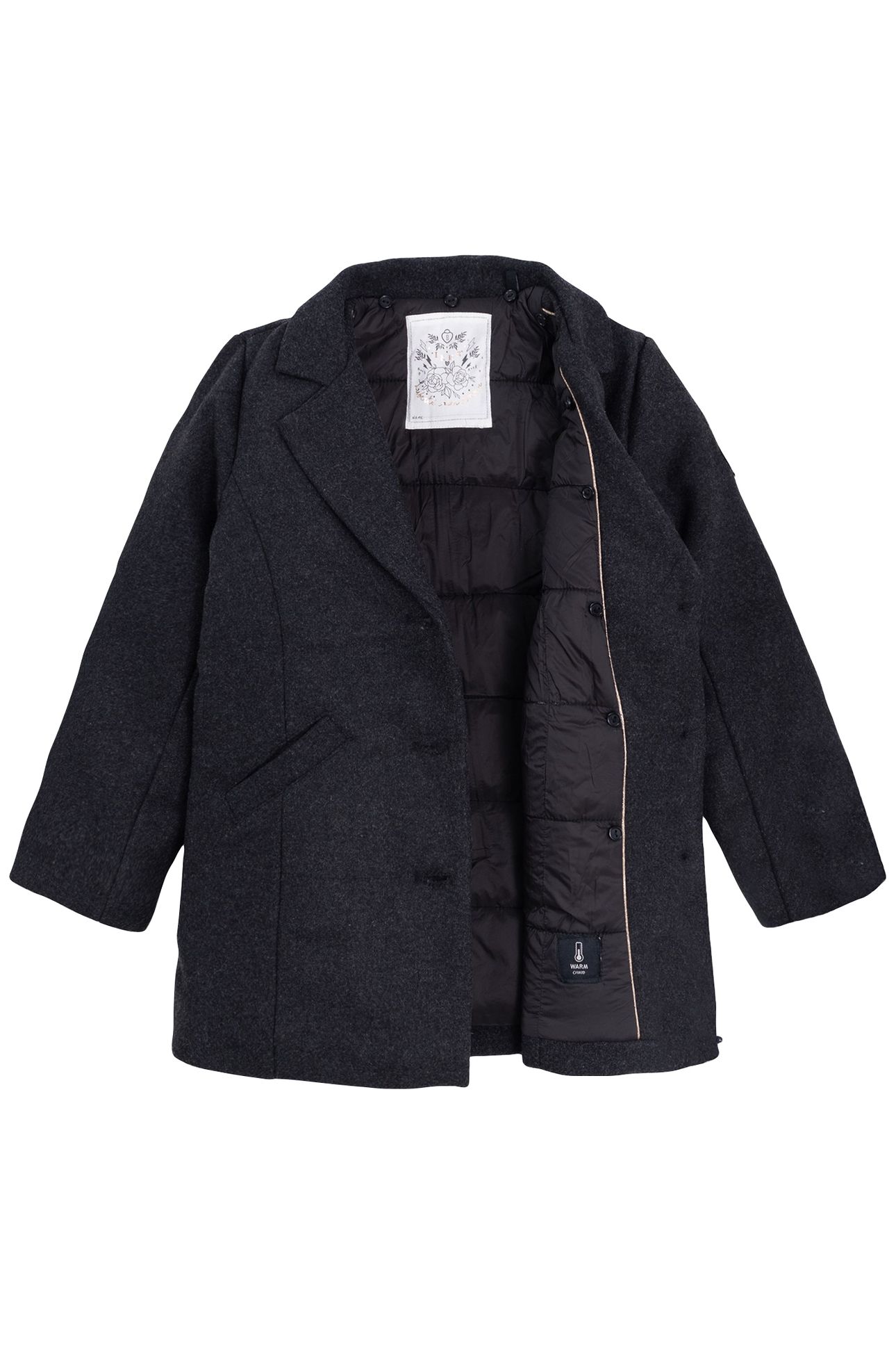 GREY COAT WITH REMOVABLE HOODED TRIM FOR GIRLS 5