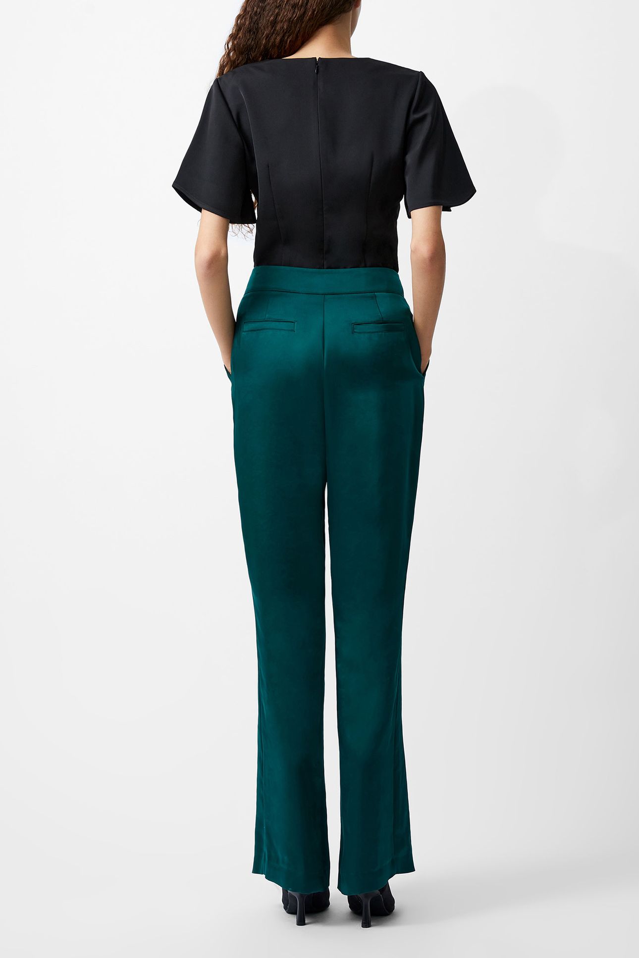 CAREY SATIN TROUSER FOREST 2