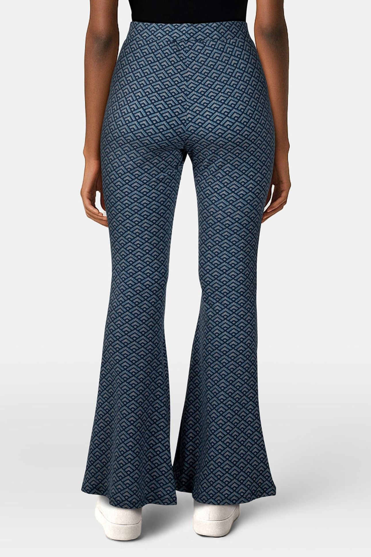 SMALL GEO PEACHED EXTRA FLARE PANTS DARK PETROL 2