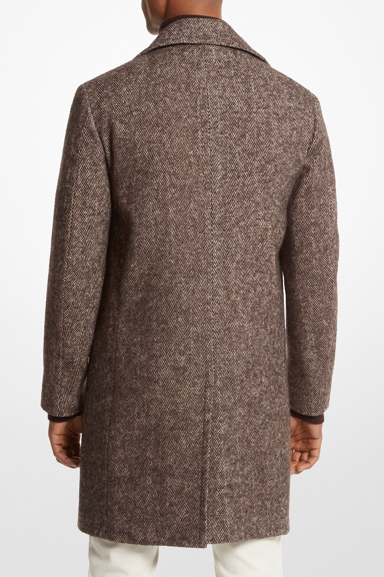 DOUBLE BREASTED PEACOAT COAT IN  CHOCOLATE 2