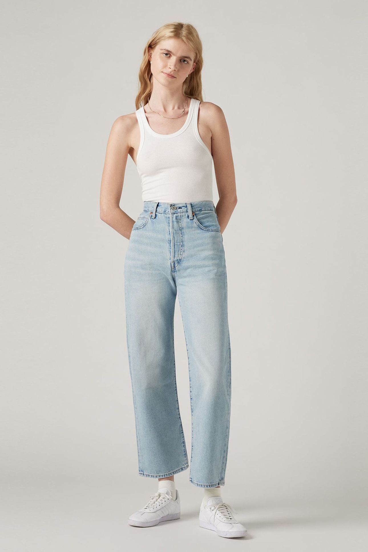 RIBCAGE STRAIGHT ANKLE JEANS LIGHT INDIGO 2