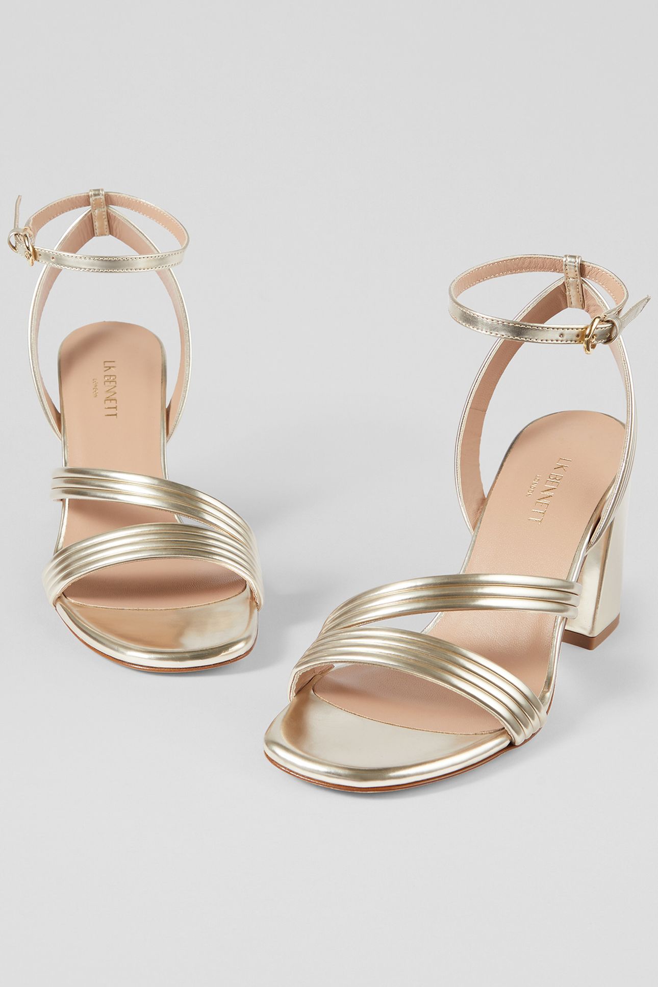 FS EDITA STRAP BLOCK HEEL PALE GOLD 6