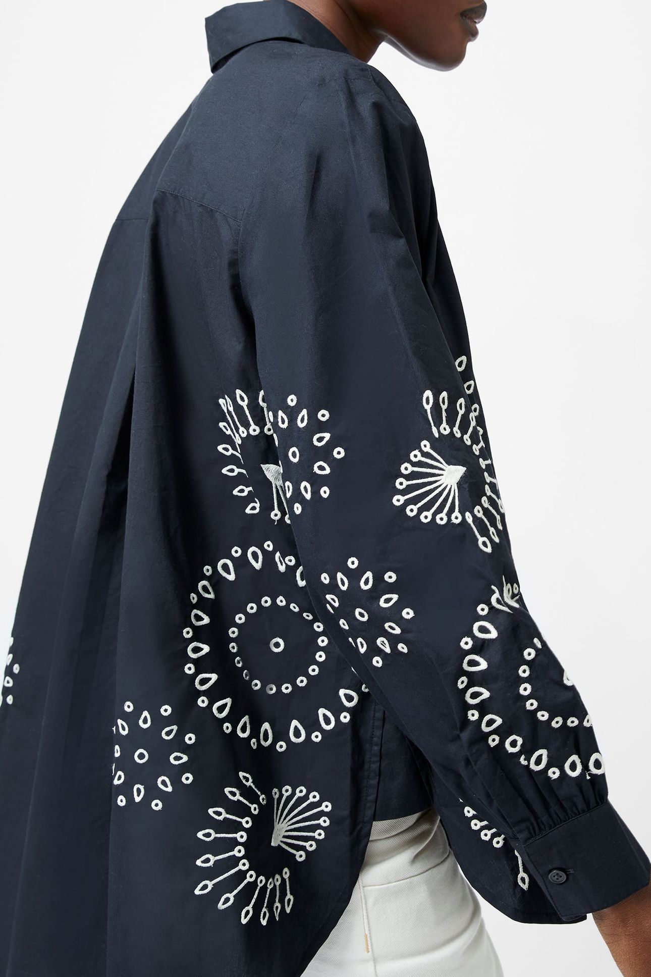 CAMBRIA COTTON EMBROIDERED TOP BLACK/CREAM 4