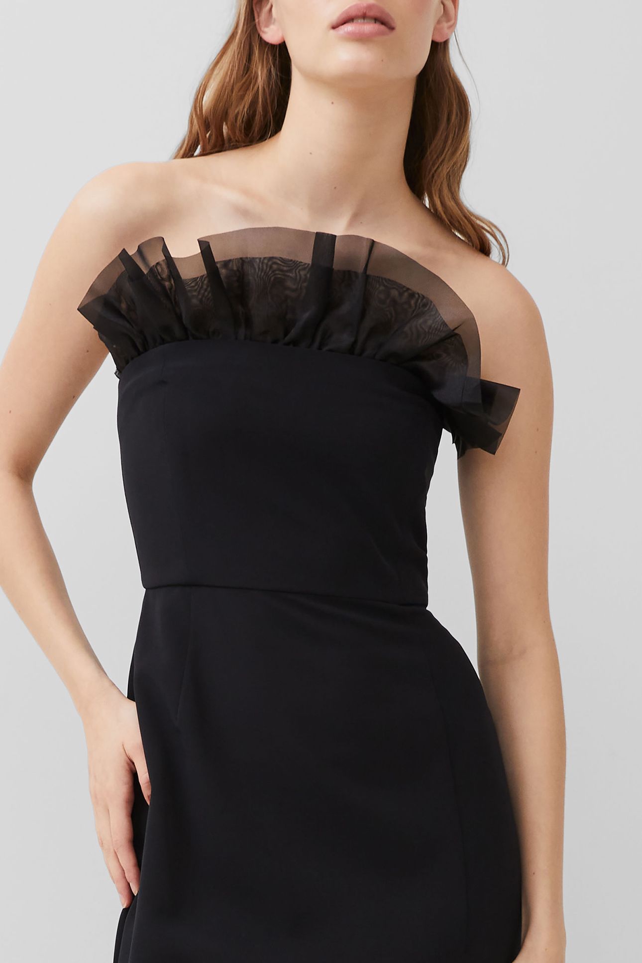 ECHO ORGANZA MIX FRILL MIDI DR BLACKOUT 3