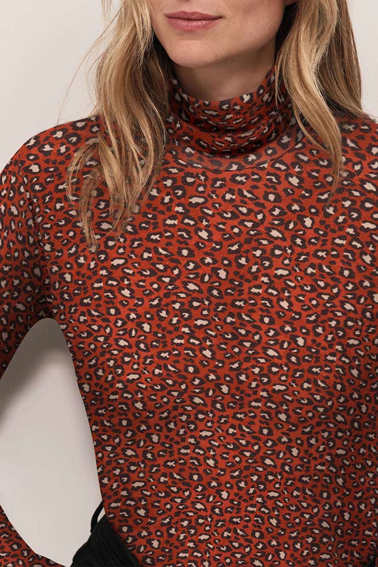 MADLY - GRAY TURTLENECK T-SHIRT WITH NIGHT GARDEN PRINT 6