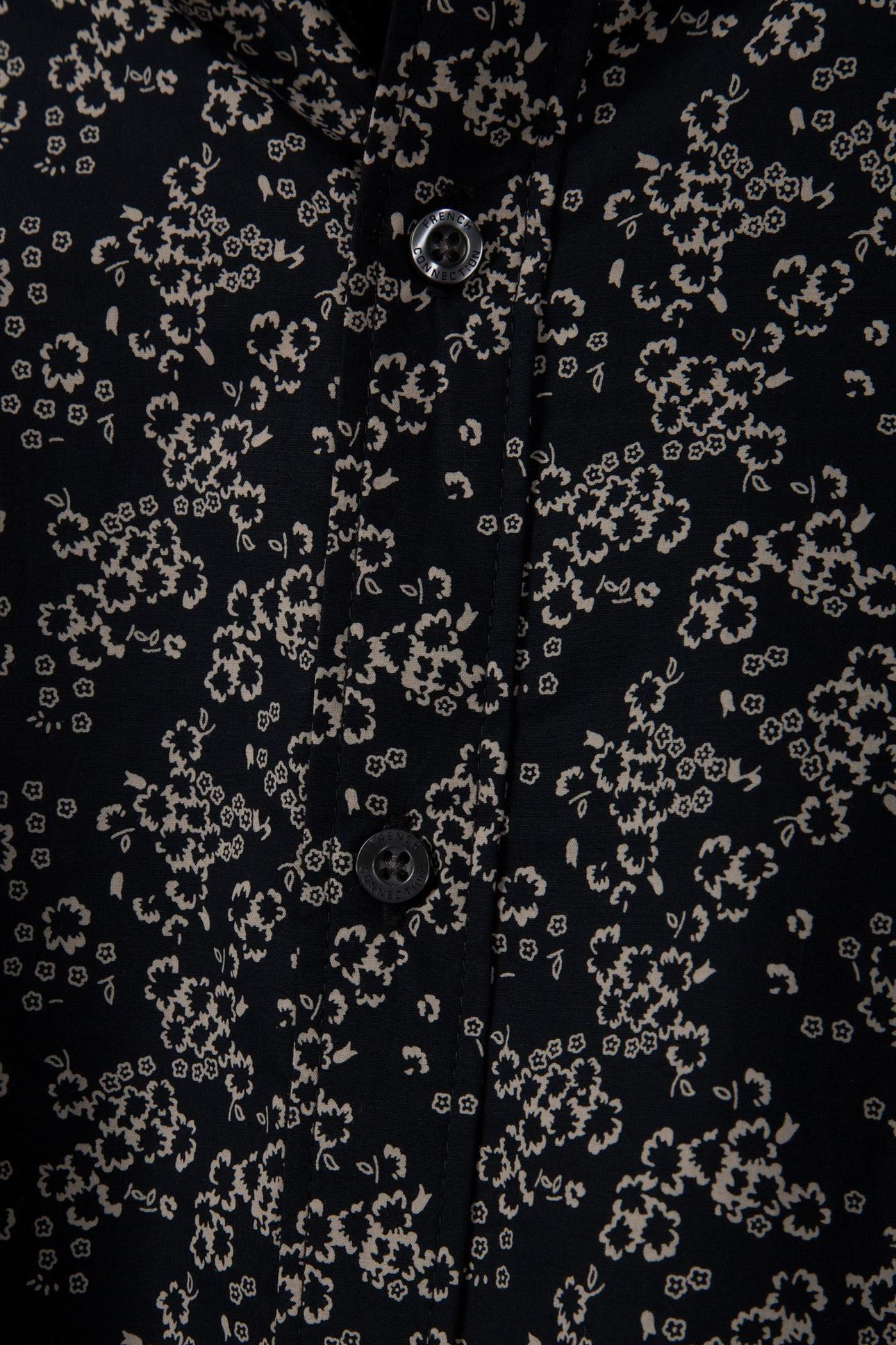 FLORAL CUT LONG SLEEVE SHIRT BLACK/STONE 6