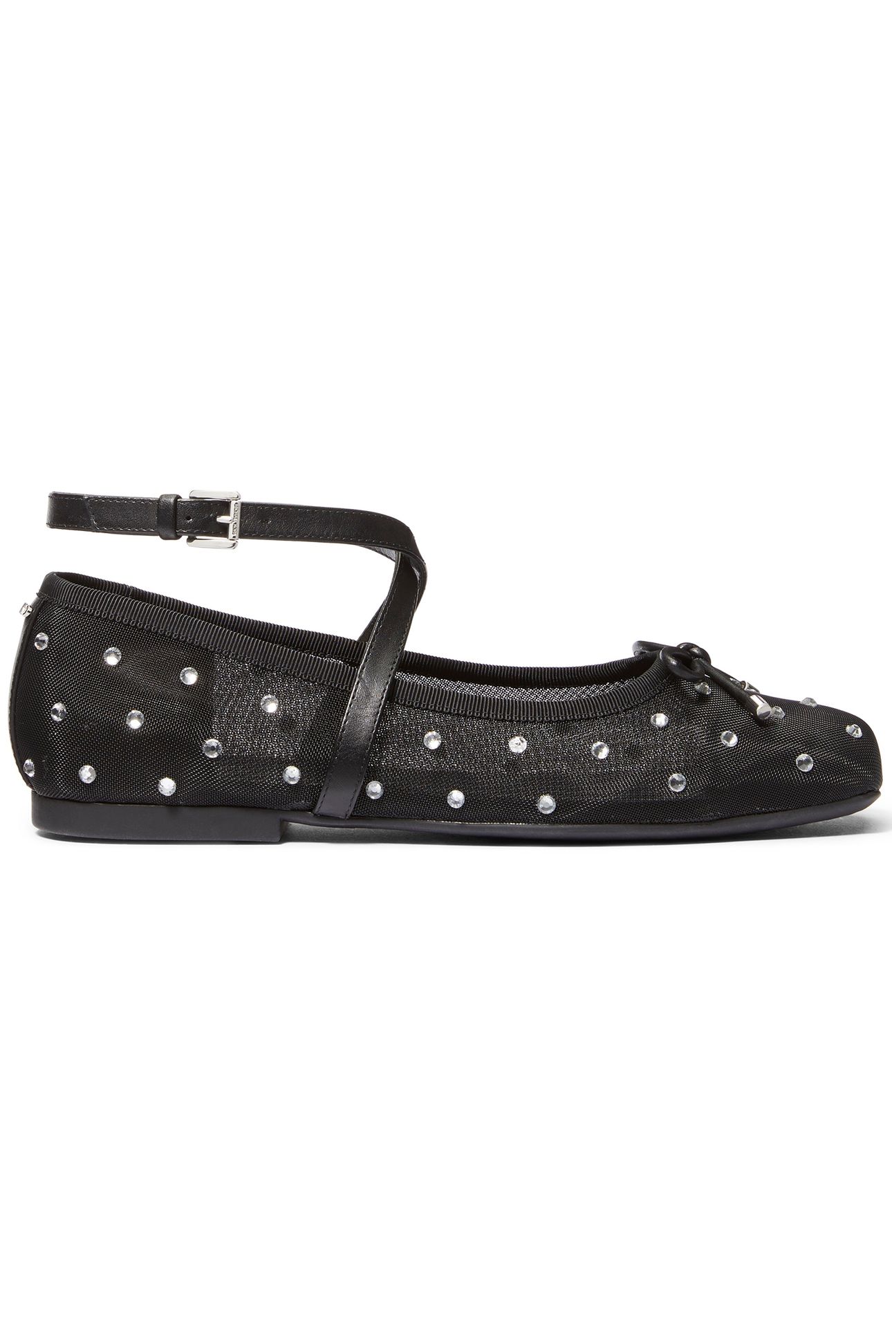 COLLETTE WRAP BALLET SHOE IN BLACK STUDS 1
