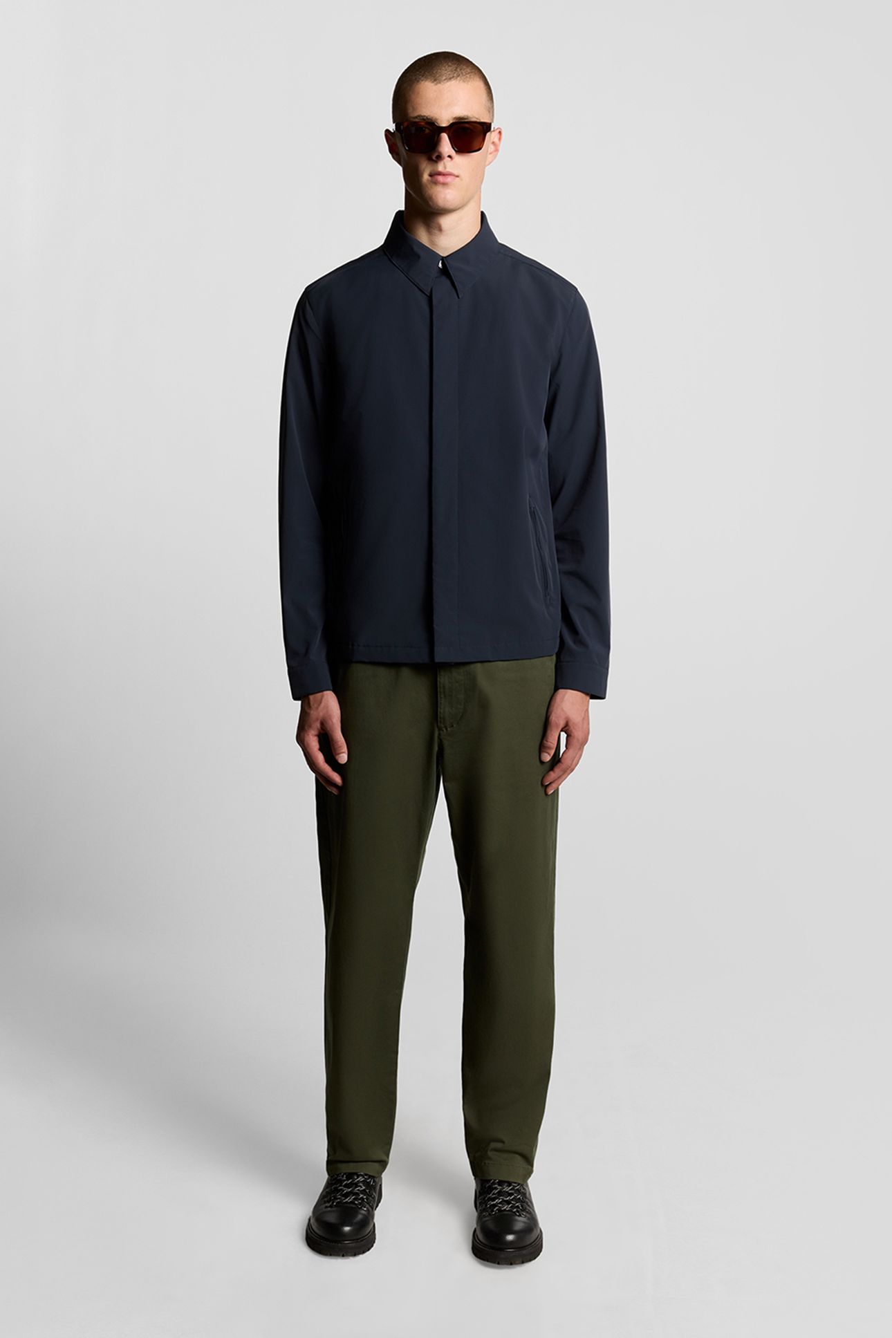 ZIP THROUGH NYLON OVERSHIRT DARK NAVY 3