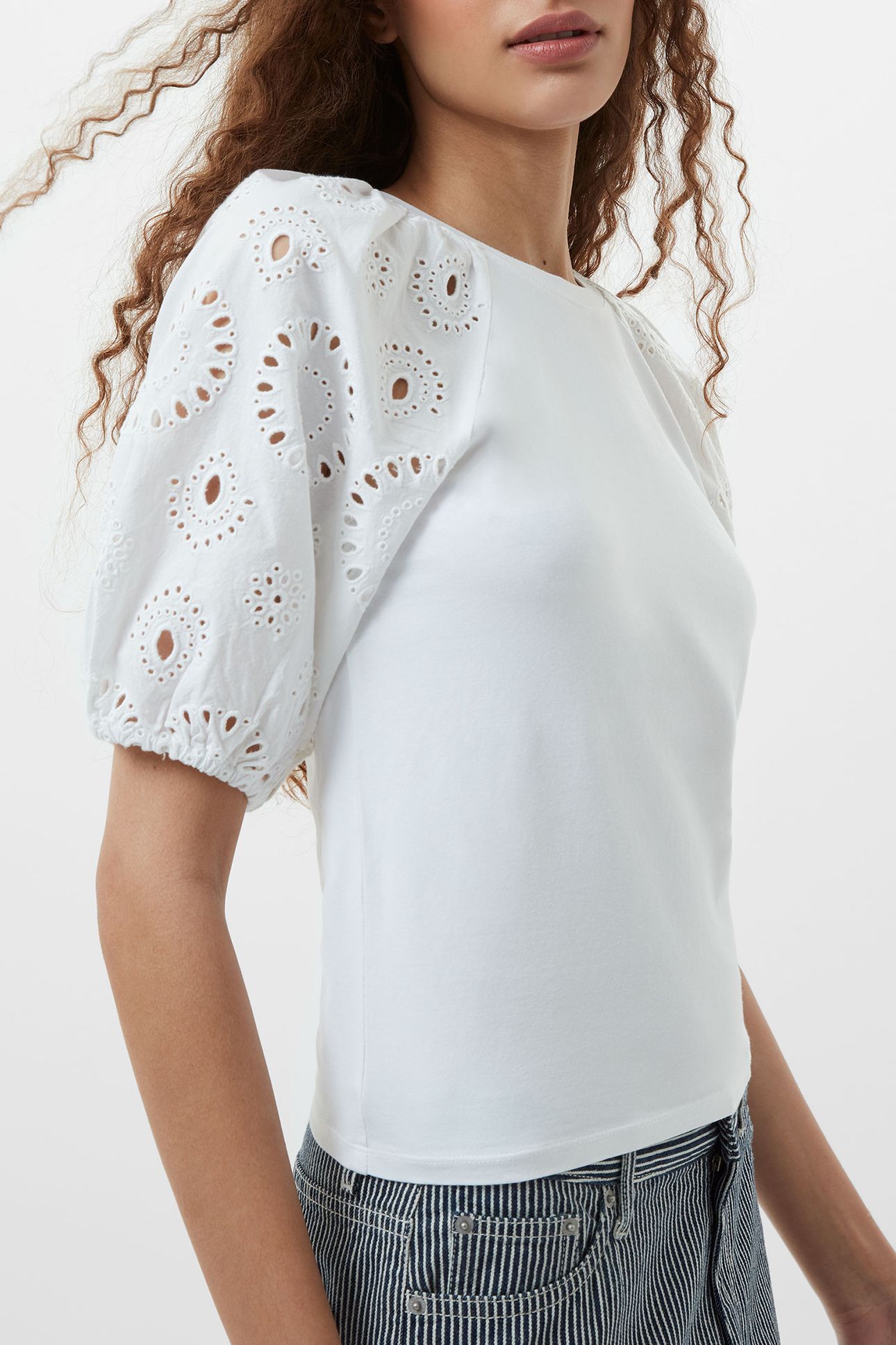 ROSANA ANGLAISE TOP LINEN WHITE 4