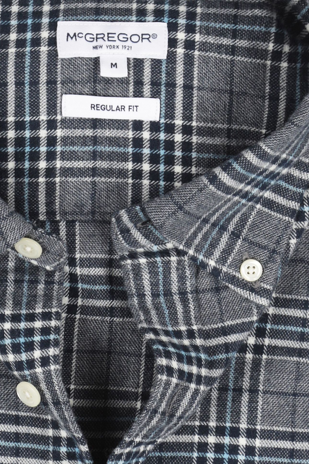 FLANNEL TWILL CHECK SHIRT NAVY 8