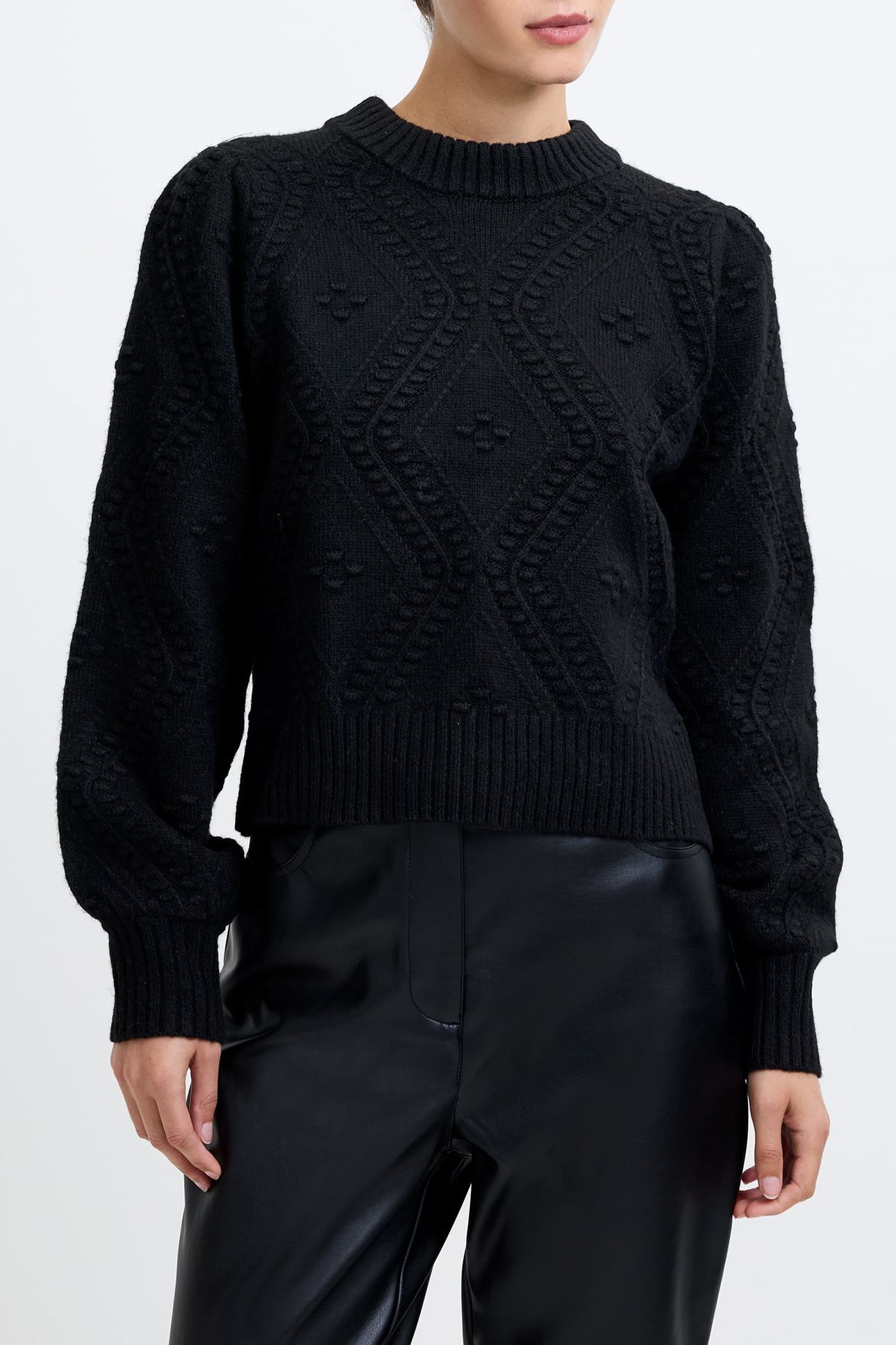 BOBBLE BOW JUMPER BLACKOUT/WHITE BOW 1