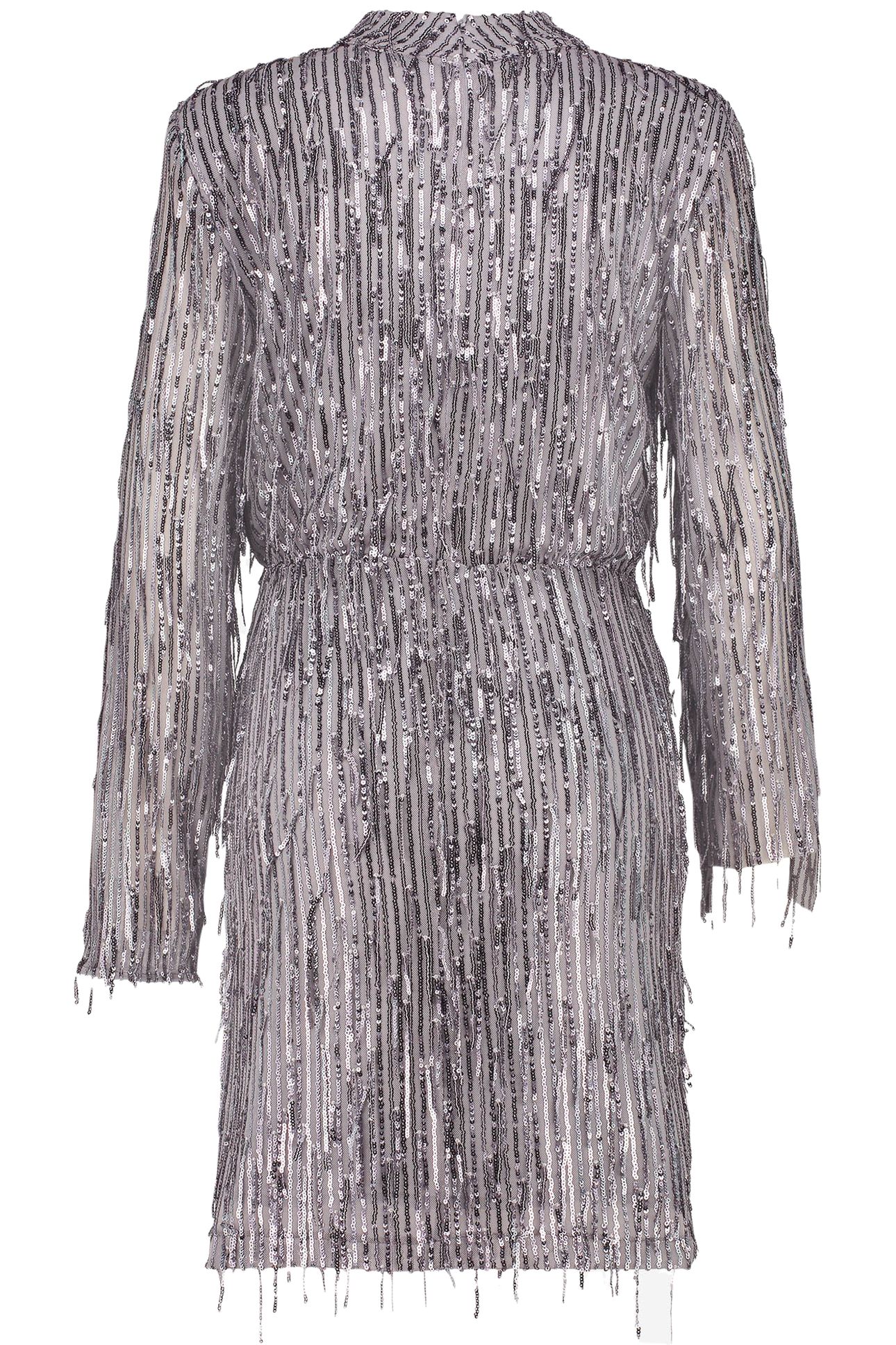 FRASY - PARTY DRESSES GREY FRINGED 5