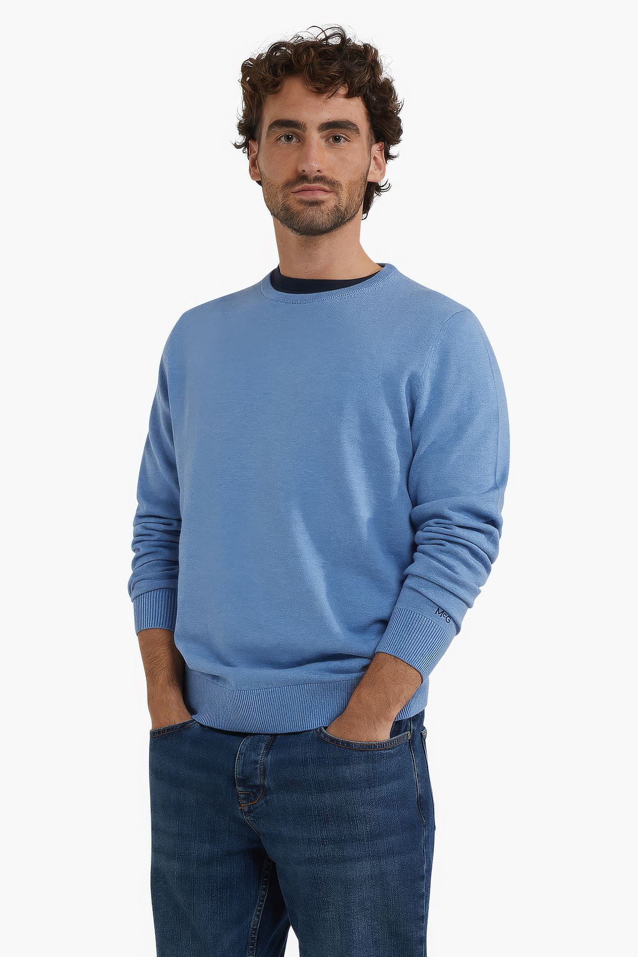 C-NECK SWEATER ICE BLUE 1