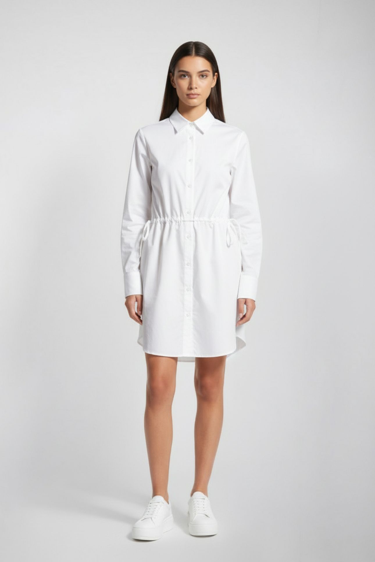 RHODES POPLIN SHIRT DRESS LINEN WHITE 1