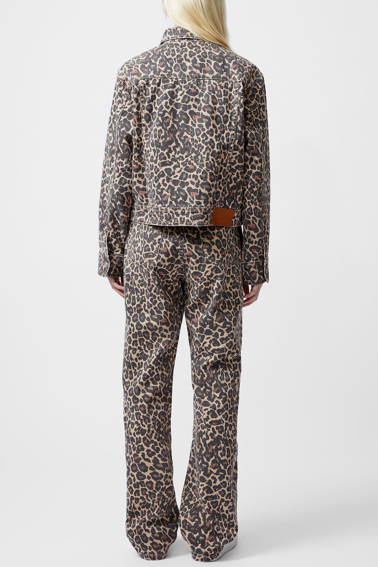 CHARLIE PRINTED DENIM JACKET LEOPARD SAND MULTI 2