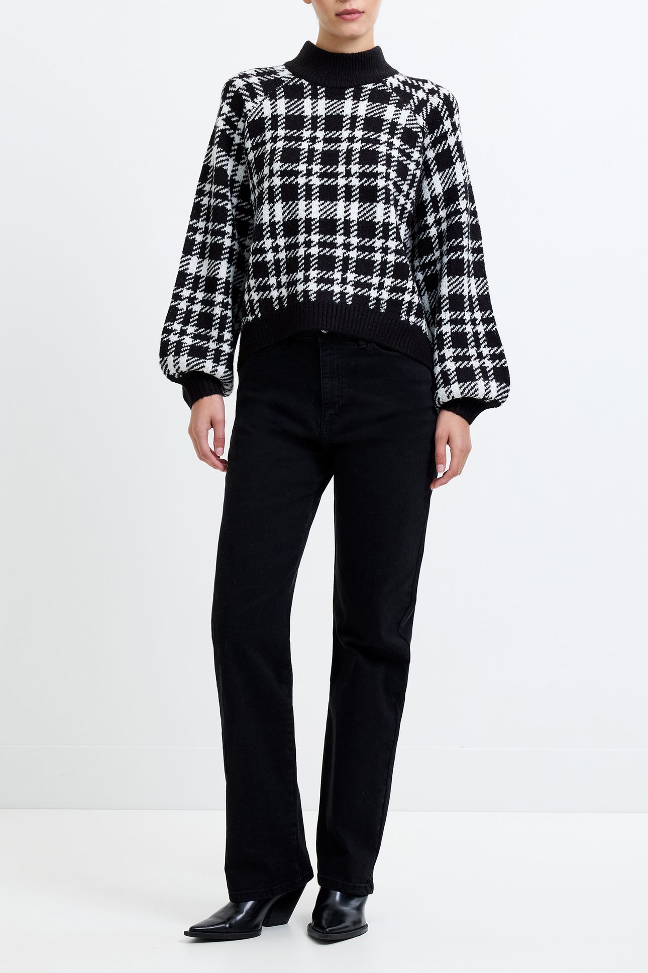 CHECK CREW BLACK / IVORY 3