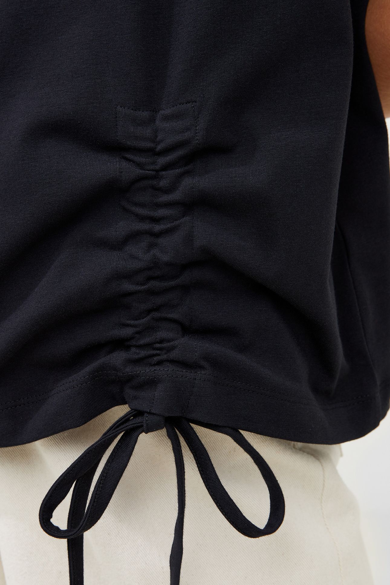 RALLIE COTTON ROUCHED T-SHIRT BLACKOUT 4