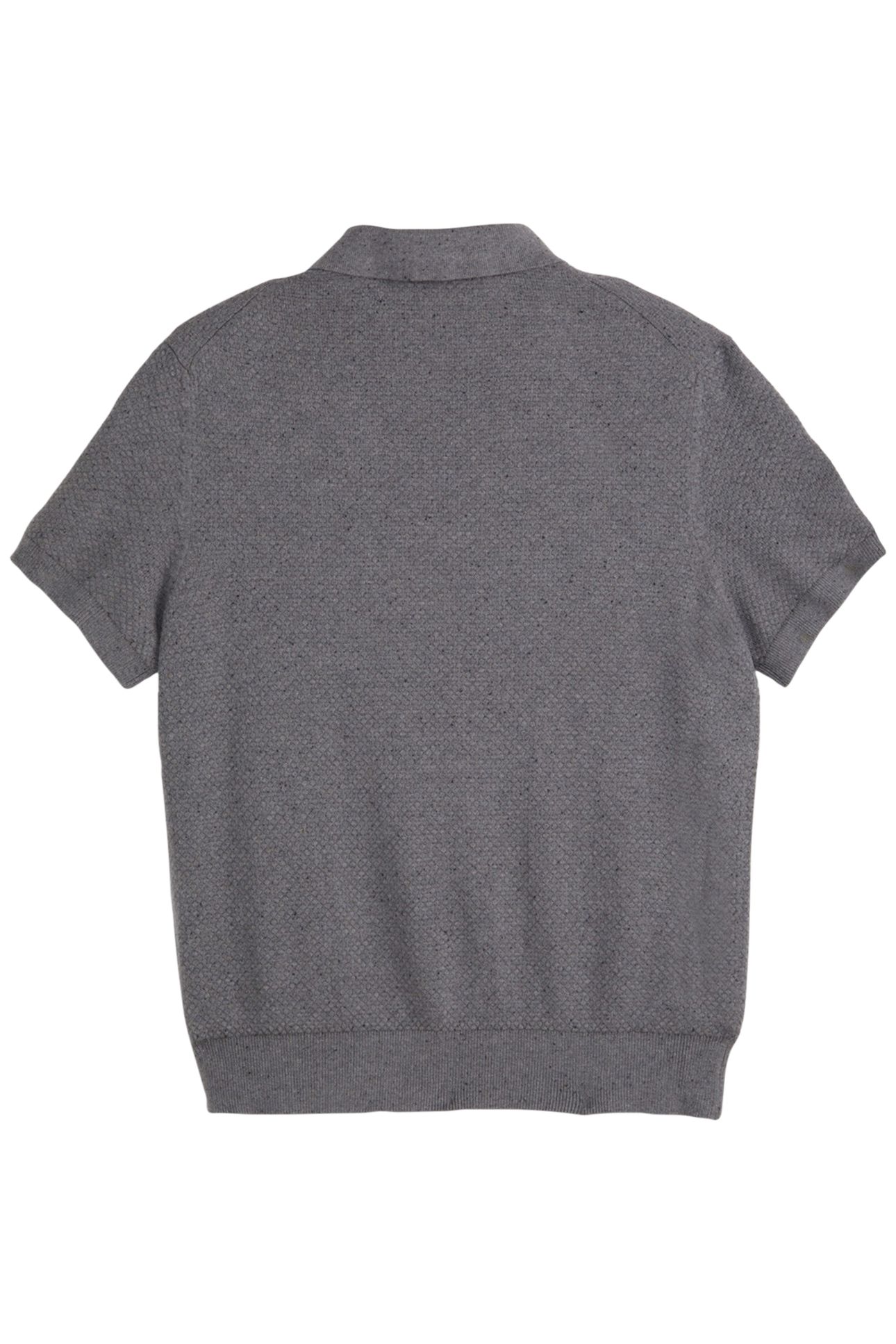 SS NEPS TEXTURE STITCH POLO SWEATER DARK GREY 2