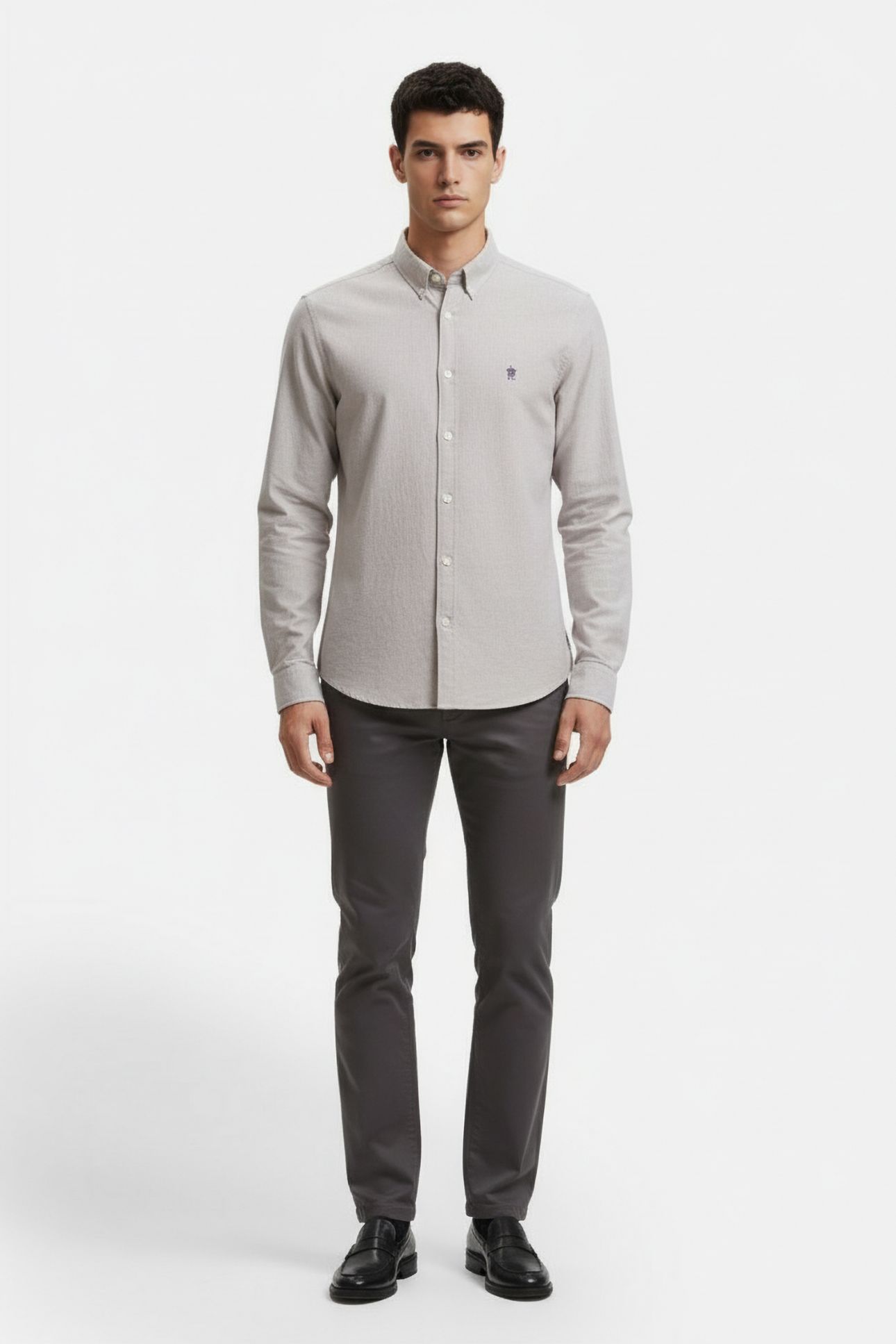 OXFORD LONG SLEEVE SHIRT STONE 1