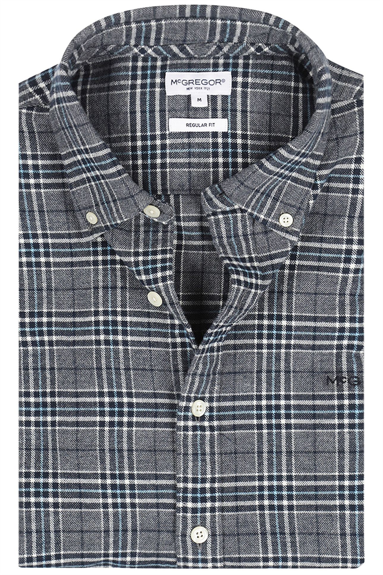 FLANNEL TWILL CHECK SHIRT NAVY 6