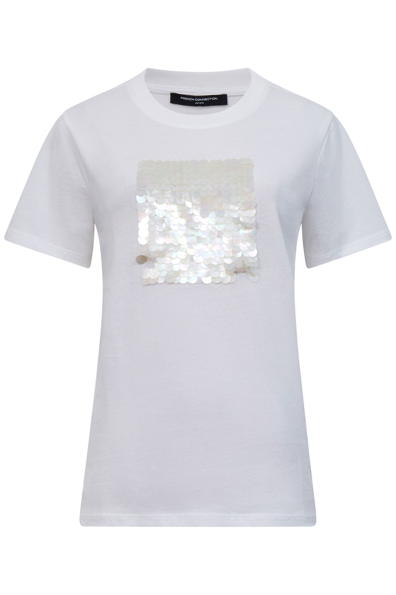 SEQUIN JERSEY SS TEE LINEN WHITE 3