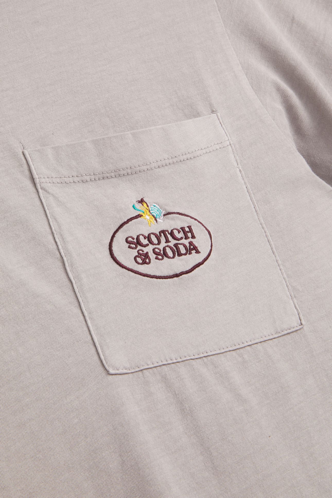 GARMENT DYED SS POCKET TEE GREY/PURPLE 3