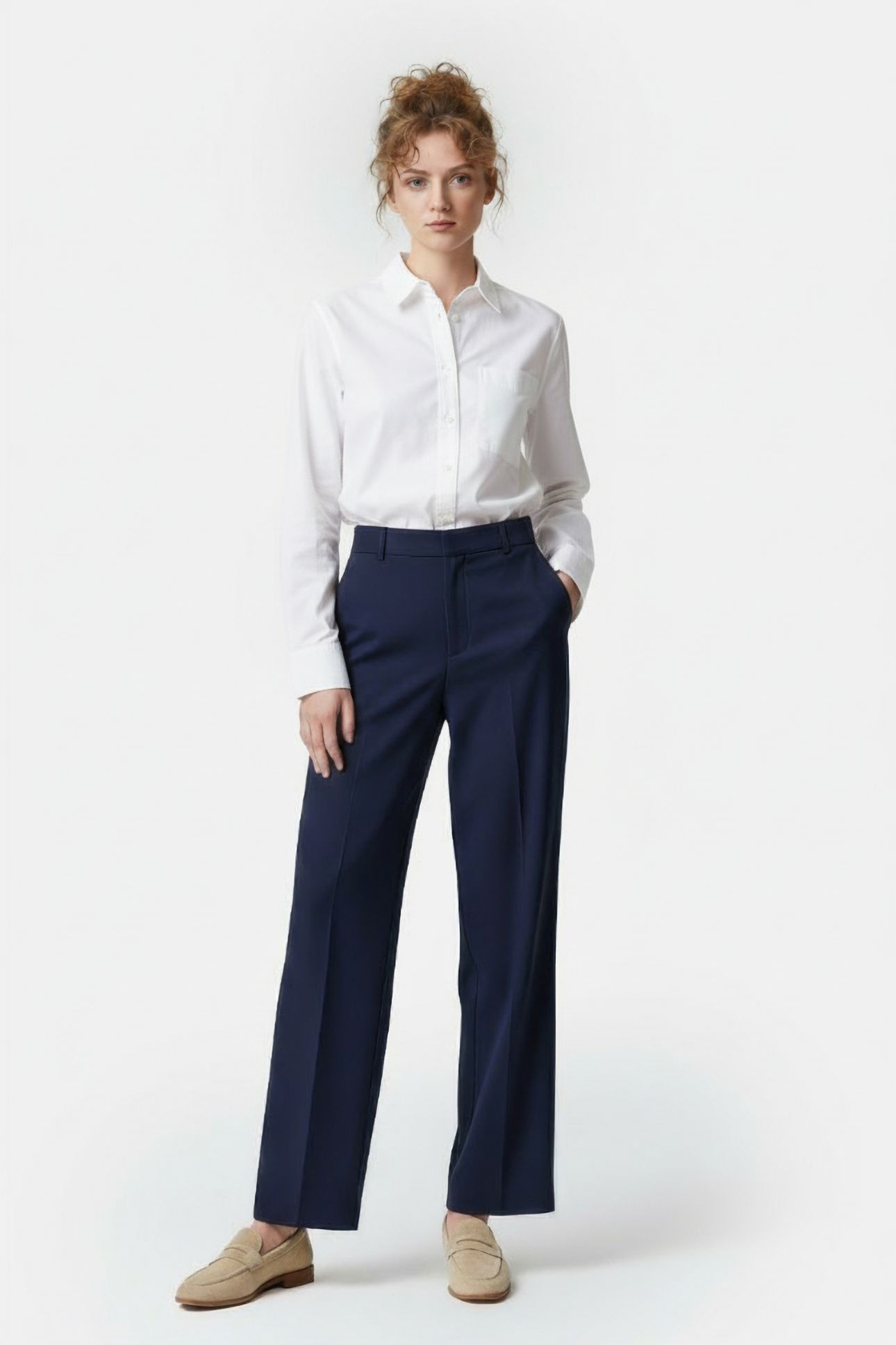 ROSSA OXFORD BOYFIT SHIRT LINEN WHITE 1