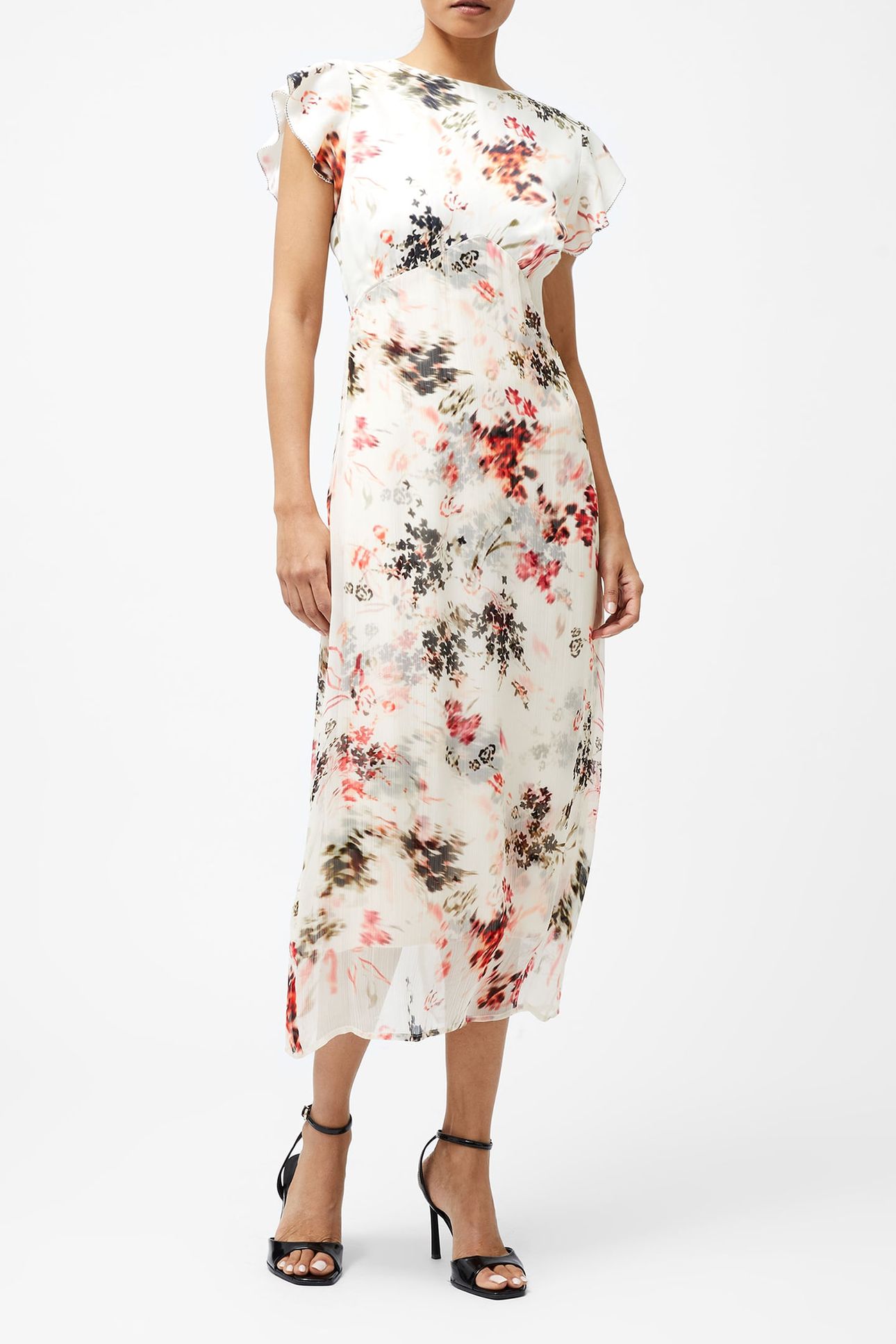 CANDICE SATIN GGT OVERLAY DRES CREAM/SCARLET RED MU 1