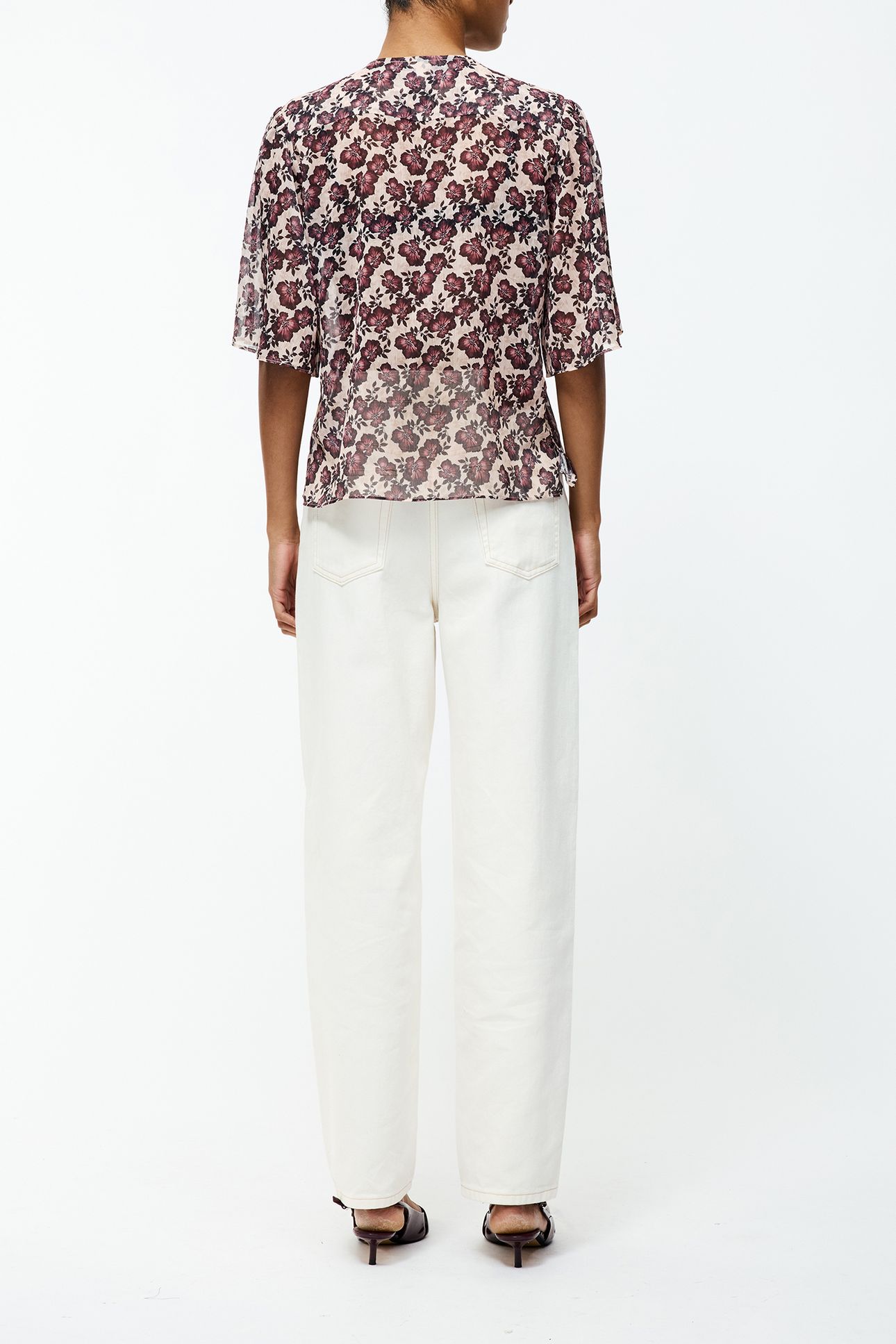 ELYSE HALLIE CRINKLE SS TOP BLUSH PINK FLORAL 4