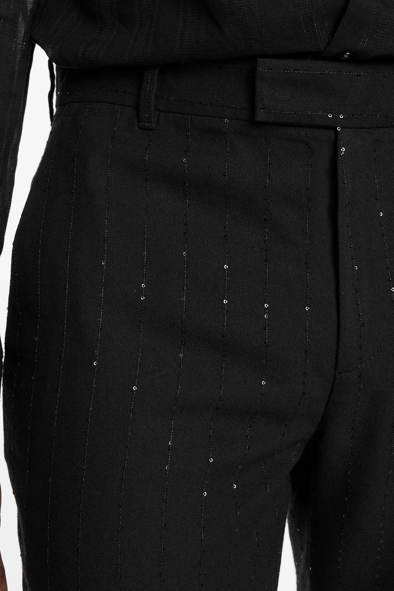 SLIM FIT PANTS WITH WELT HIP POCKET AND BLACK 3