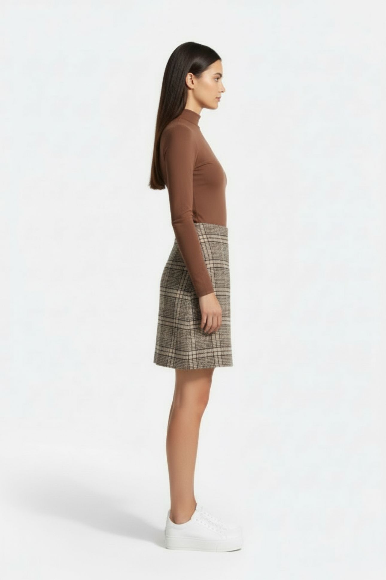WRAP MIDI SKIRT IN BROWN 3
