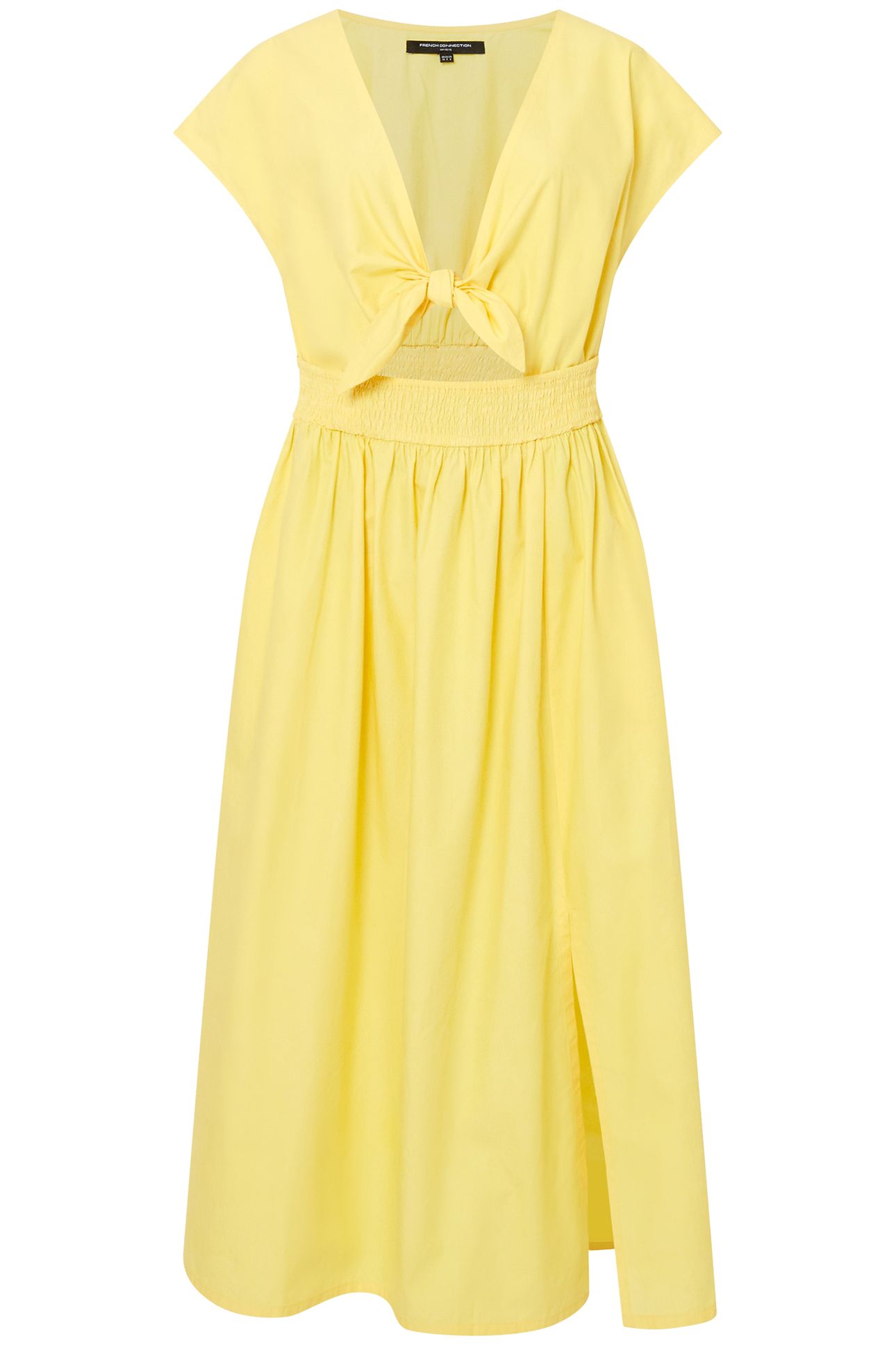 BARLETTA POPLIN TIE MIDI DRESS BUTTER YELLOW 4