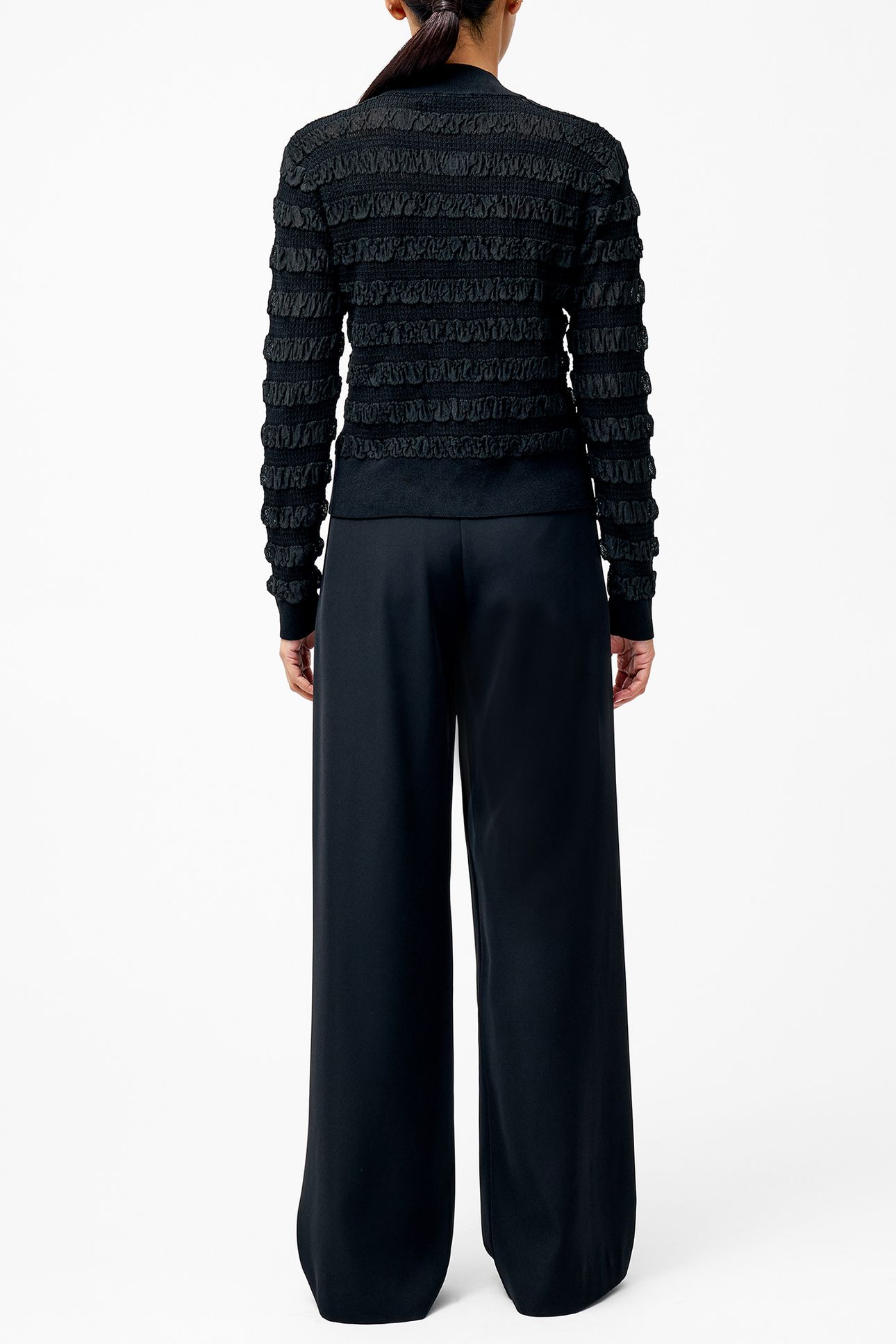 MELBA TEXTURED L/S CARDIGAN BLACK 2