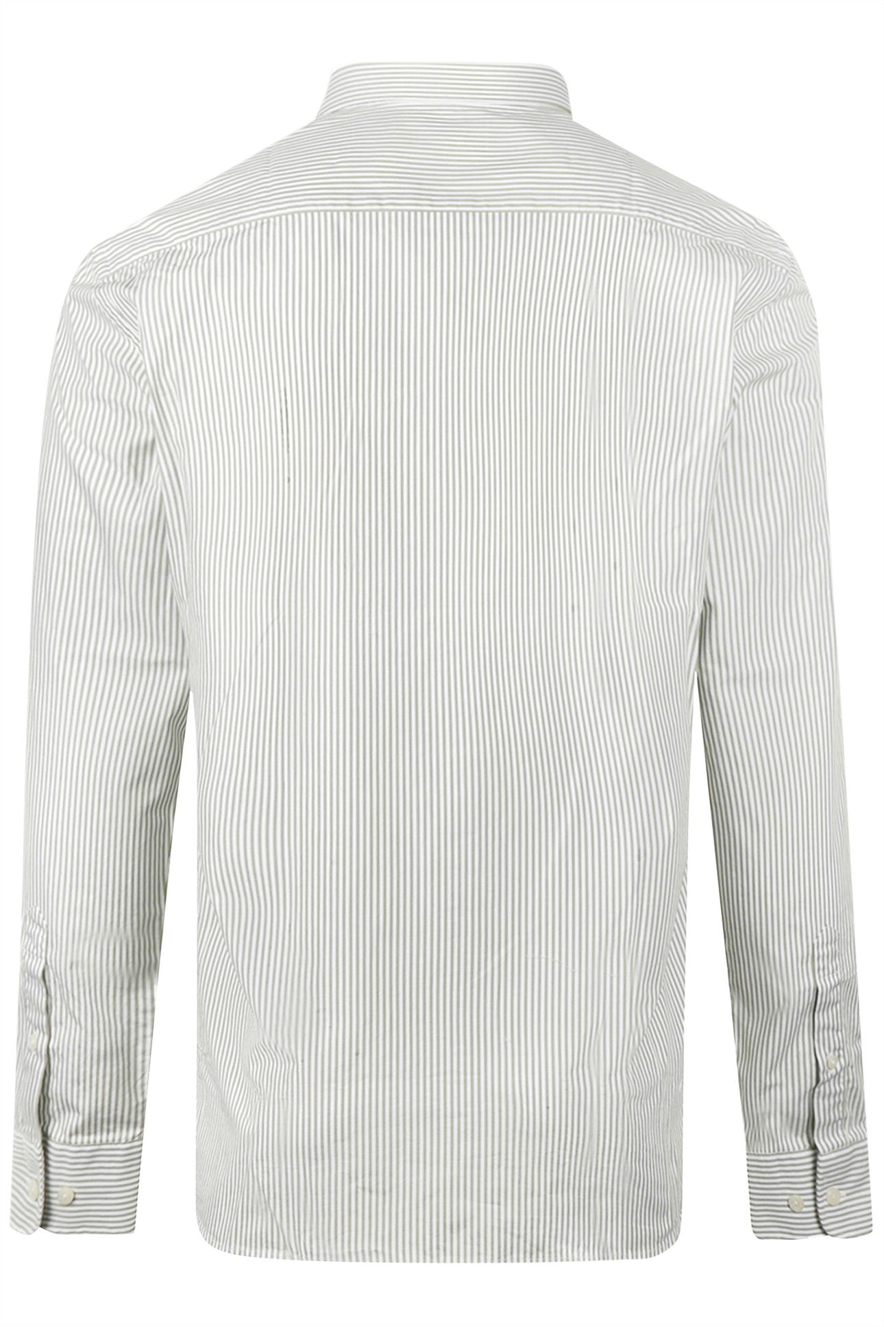 POPLIN STRIPE PEACHED SHIRT MOSS GREEN 5