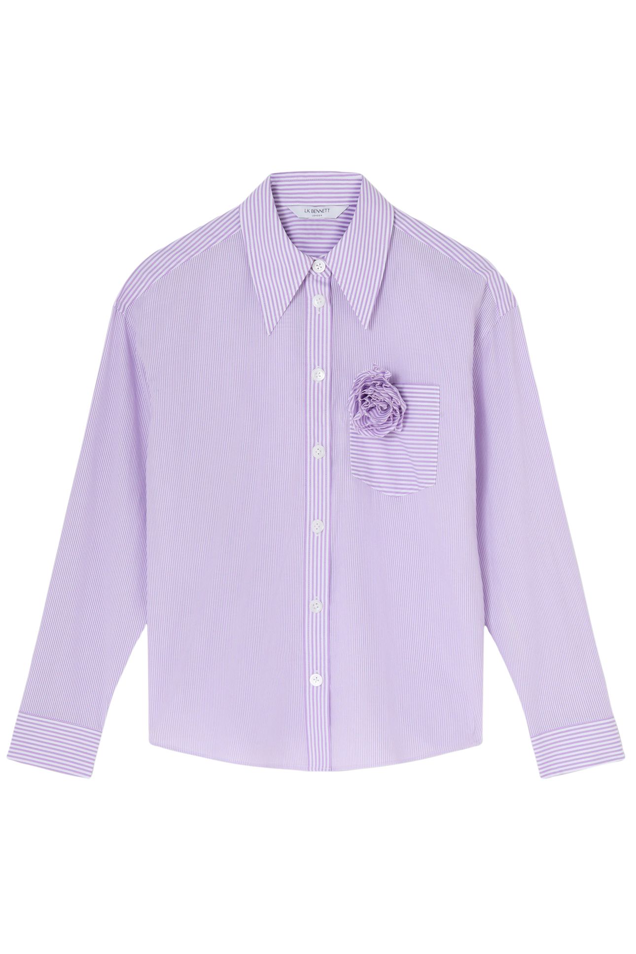 TW PIP CORSAGE SHIRT PURPLE 4
