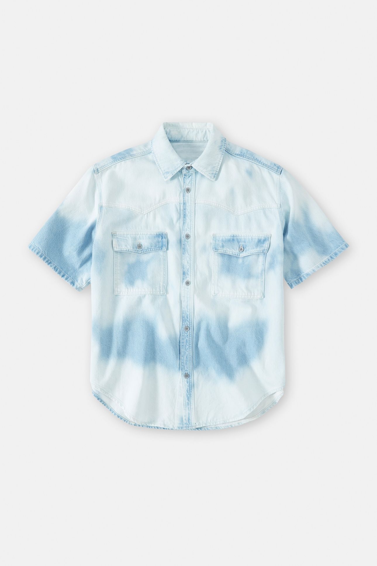SHORT SLEEVE WESTERN SHIRT LIGHT BLUE 4