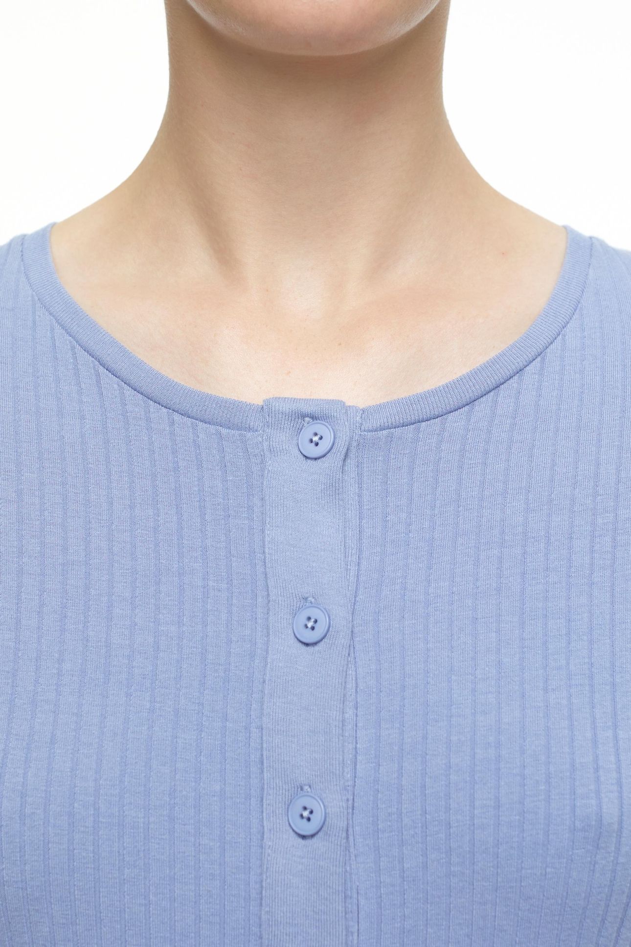 HALF PLACKET LONGSLEEVE T-SHIRTS BLUE HORIZON 5