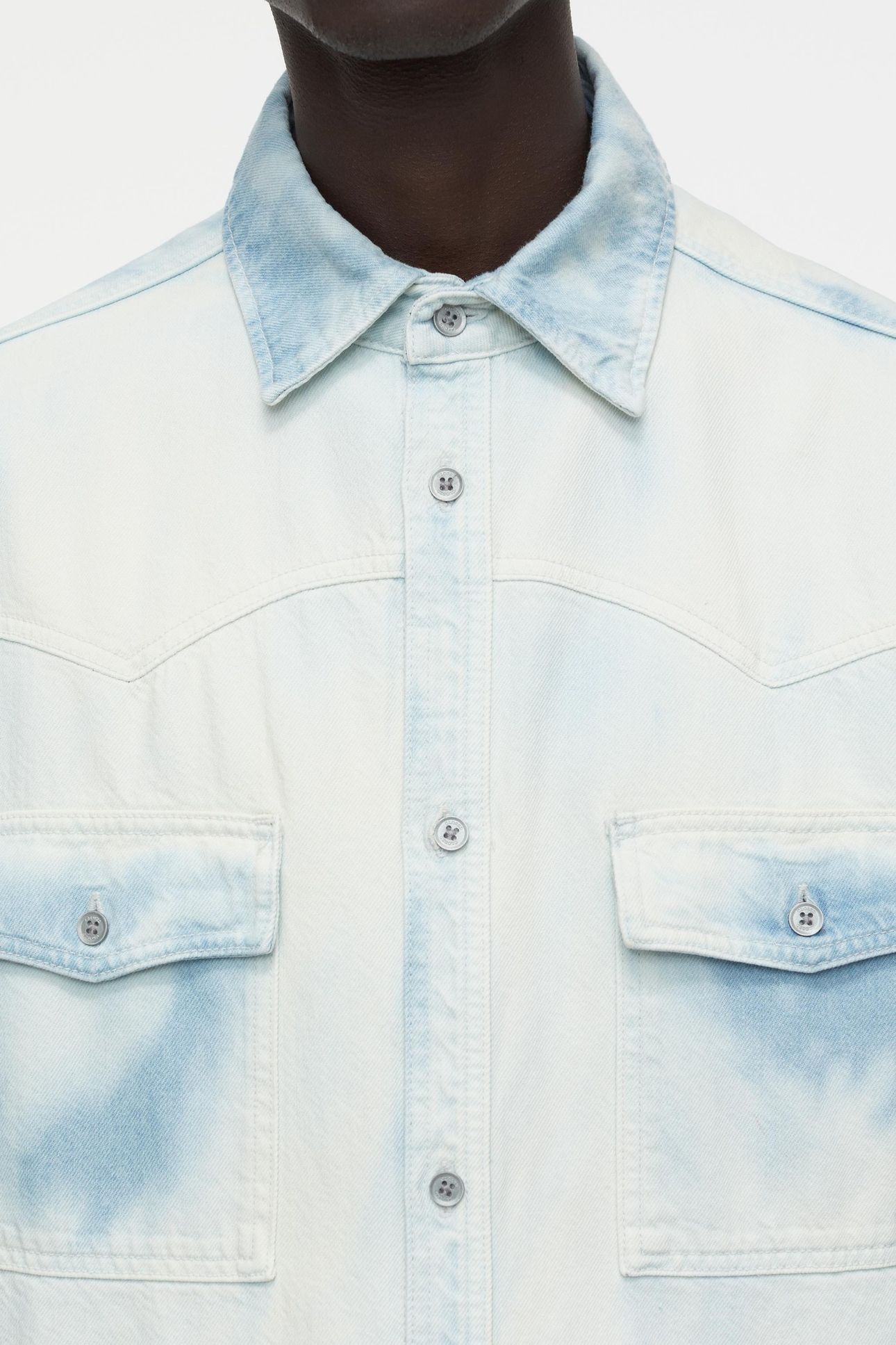 SHORT SLEEVE WESTERN SHIRT LIGHT BLUE 5