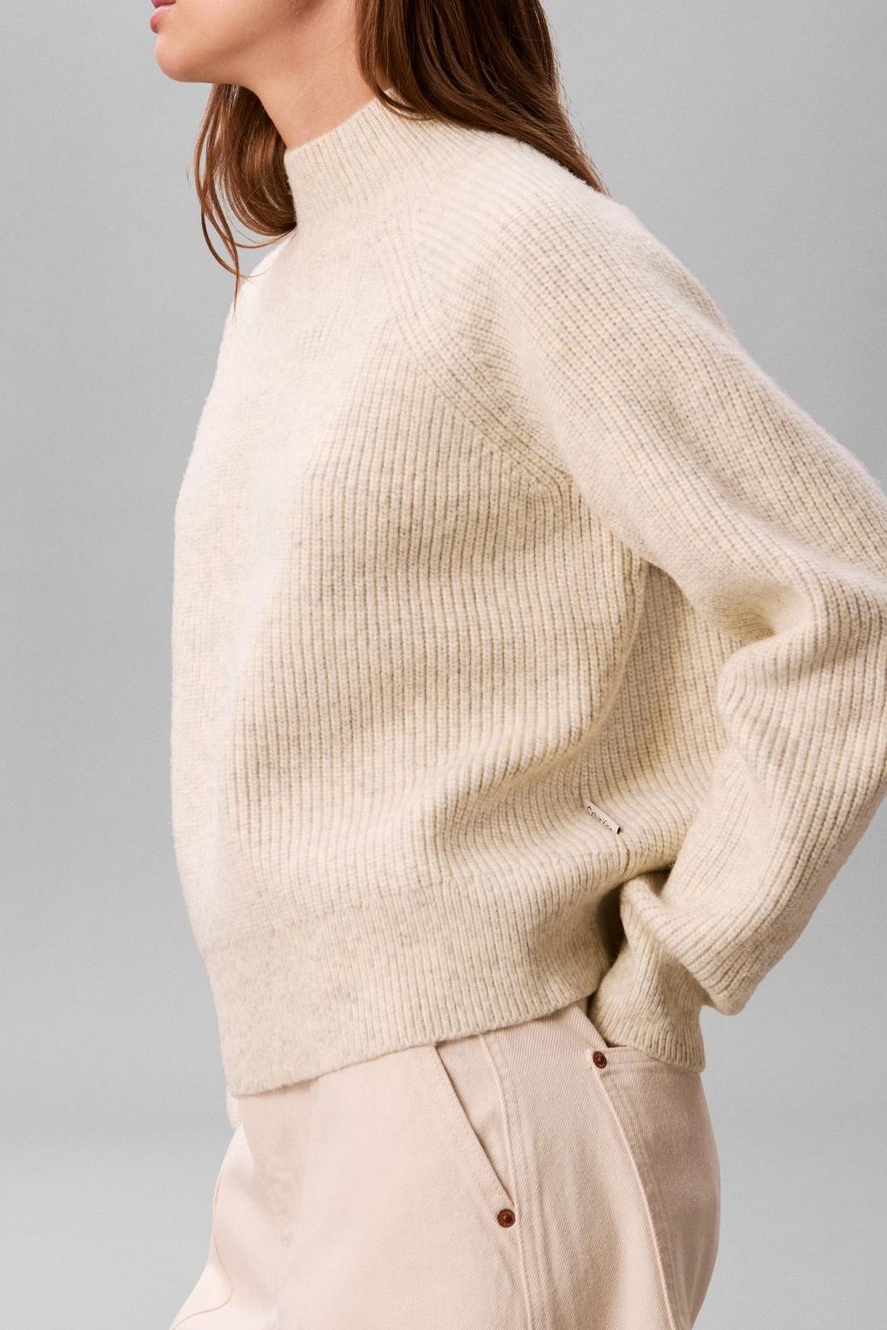 WOOLEN STITCH PULLOVER B01 LIGHT GREY HEATHER 5