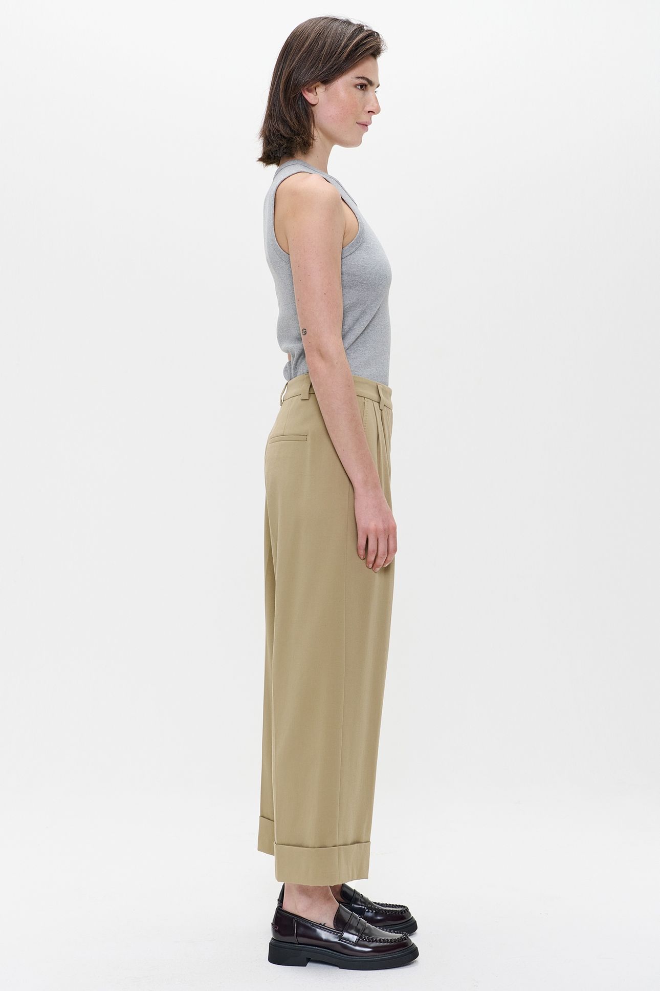 TWILL STRAIGHT PANTS STRAW 3
