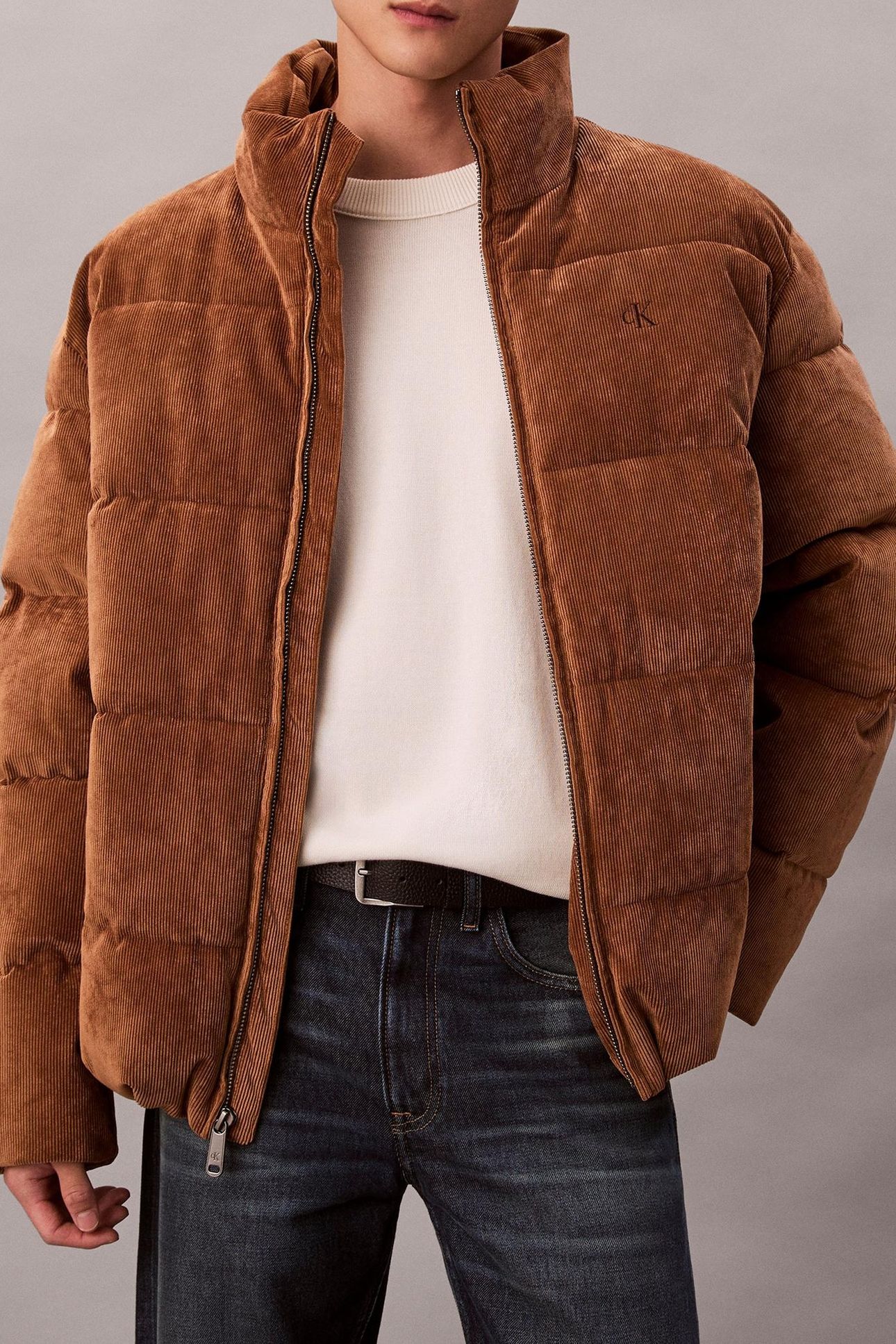LS CORDUROY MID WEIGHT PUFFER JACKET BRONZE GOLD 2