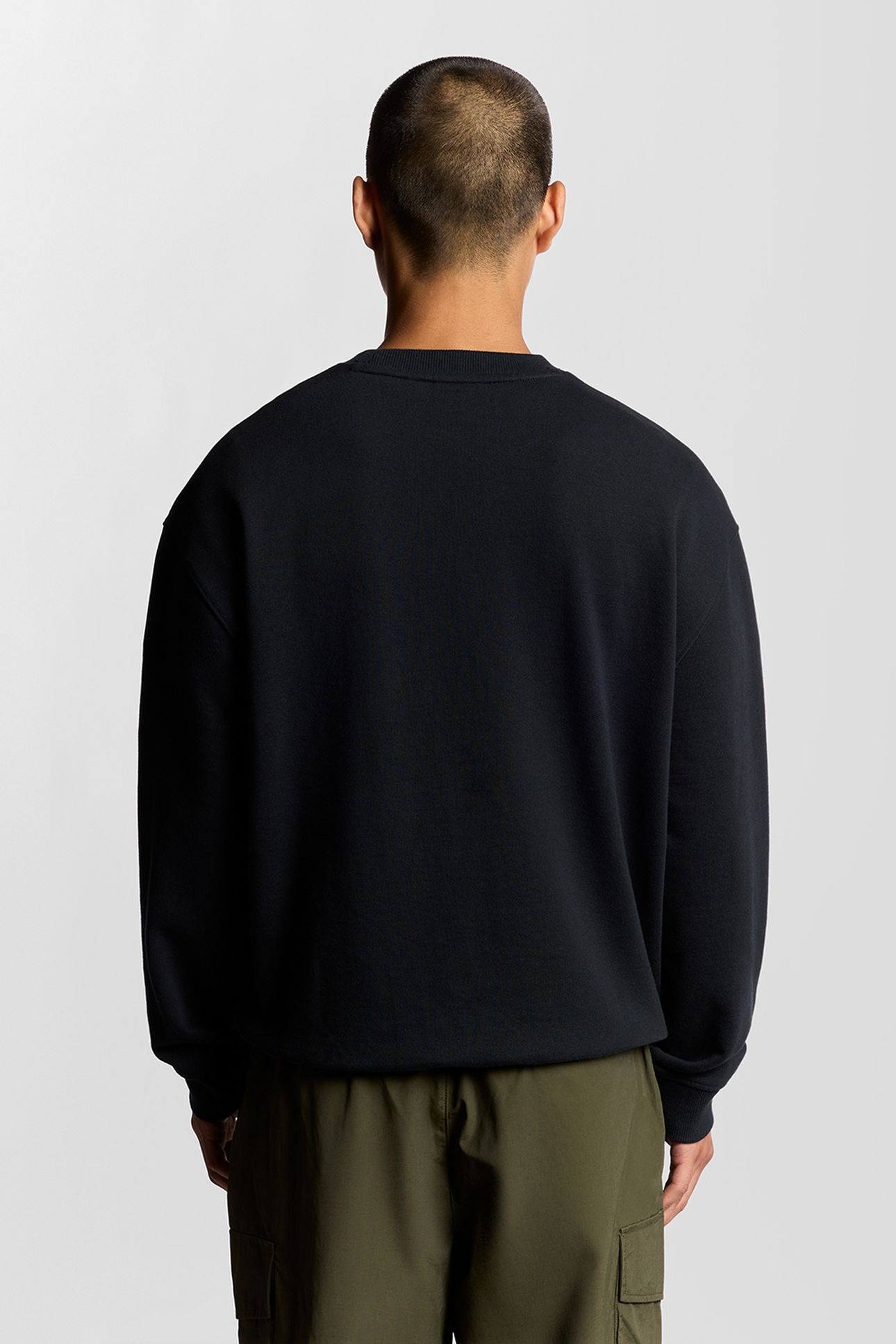 SCRIPT BRUSHBACK CREW NECK SWEATSHIRT DARK NAVY 2